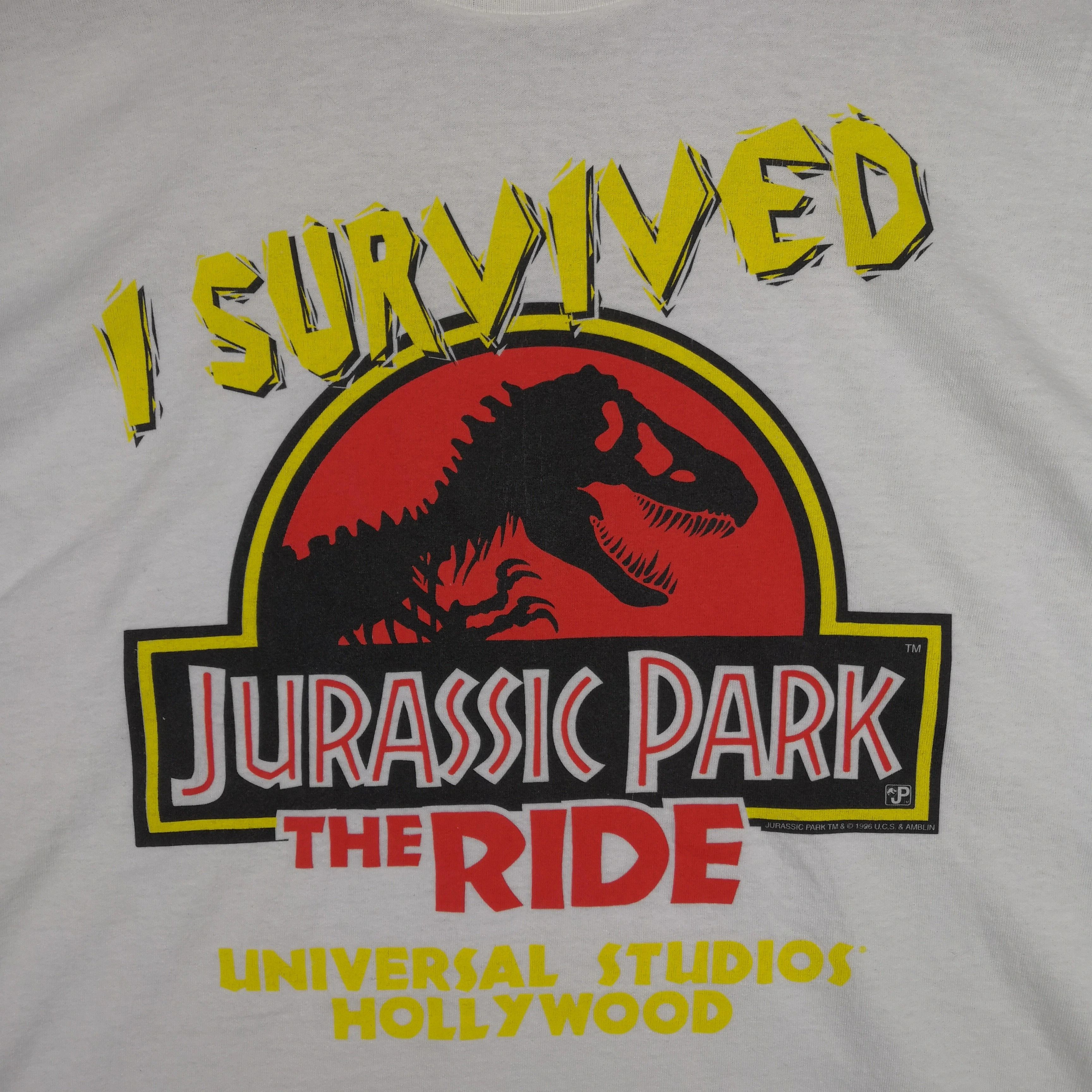 Vintage Vintage Jurassic Park Tshirt Universal Studio Survived Tees Size US XL / EU 56 / 4 - 4 Thumbnail