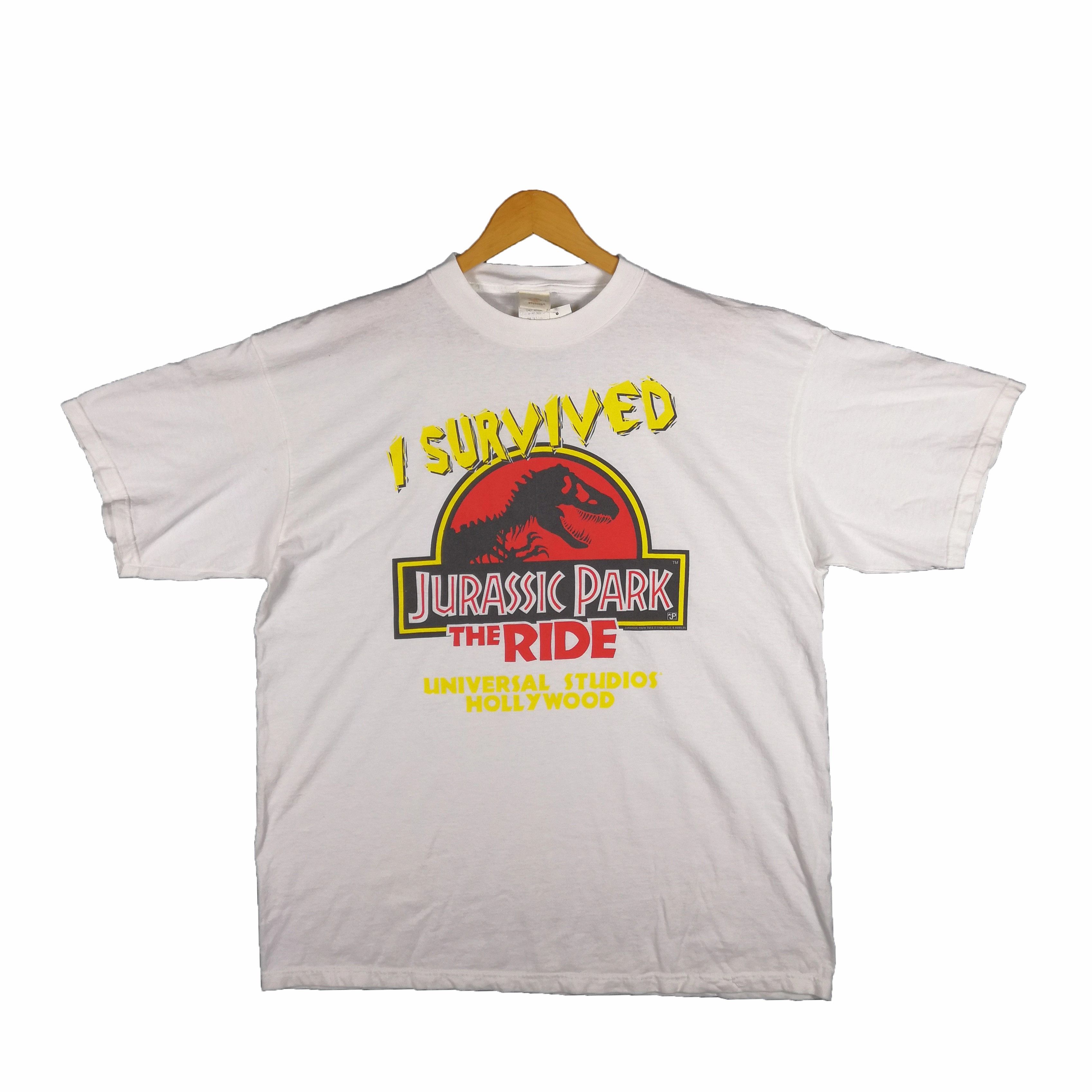 Vintage Vintage Jurassic Park Tshirt Universal Studio Survived Tees Size US XL / EU 56 / 4 - 1 Thumbnail