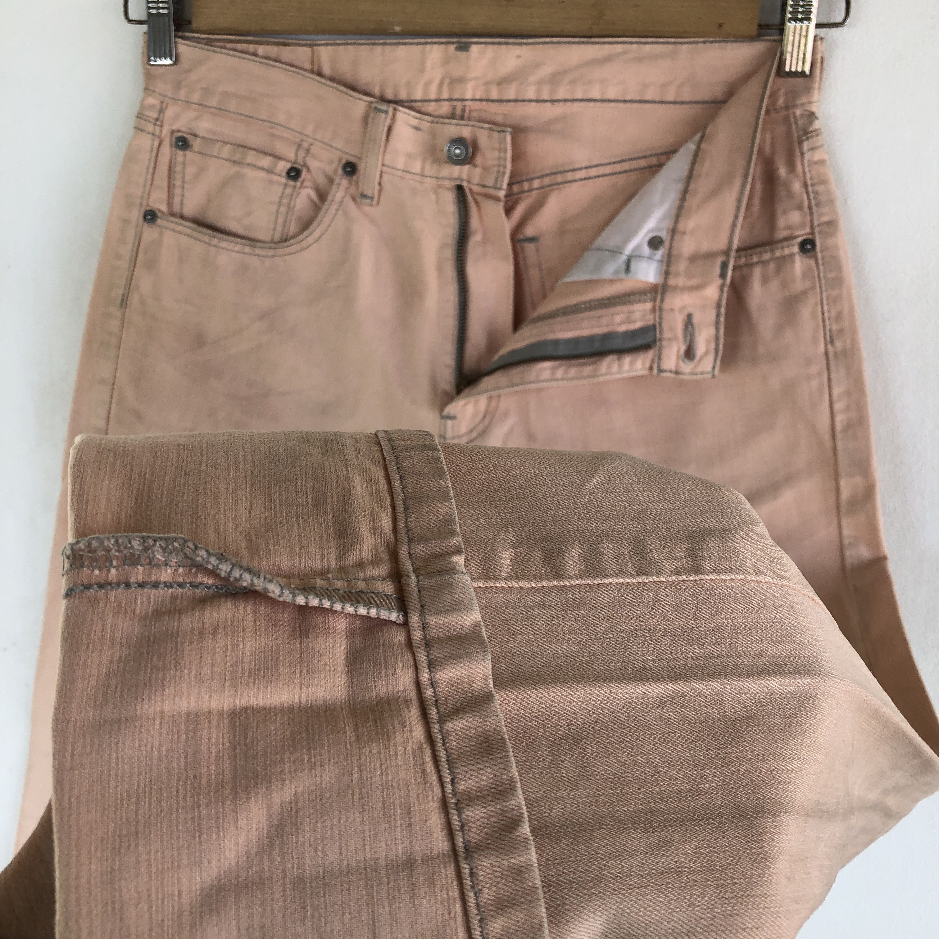 Levi's Vintage Levis Jeans Beige Orange Levi's 505 Denim Size US 32 / EU 48 - 8 Thumbnail