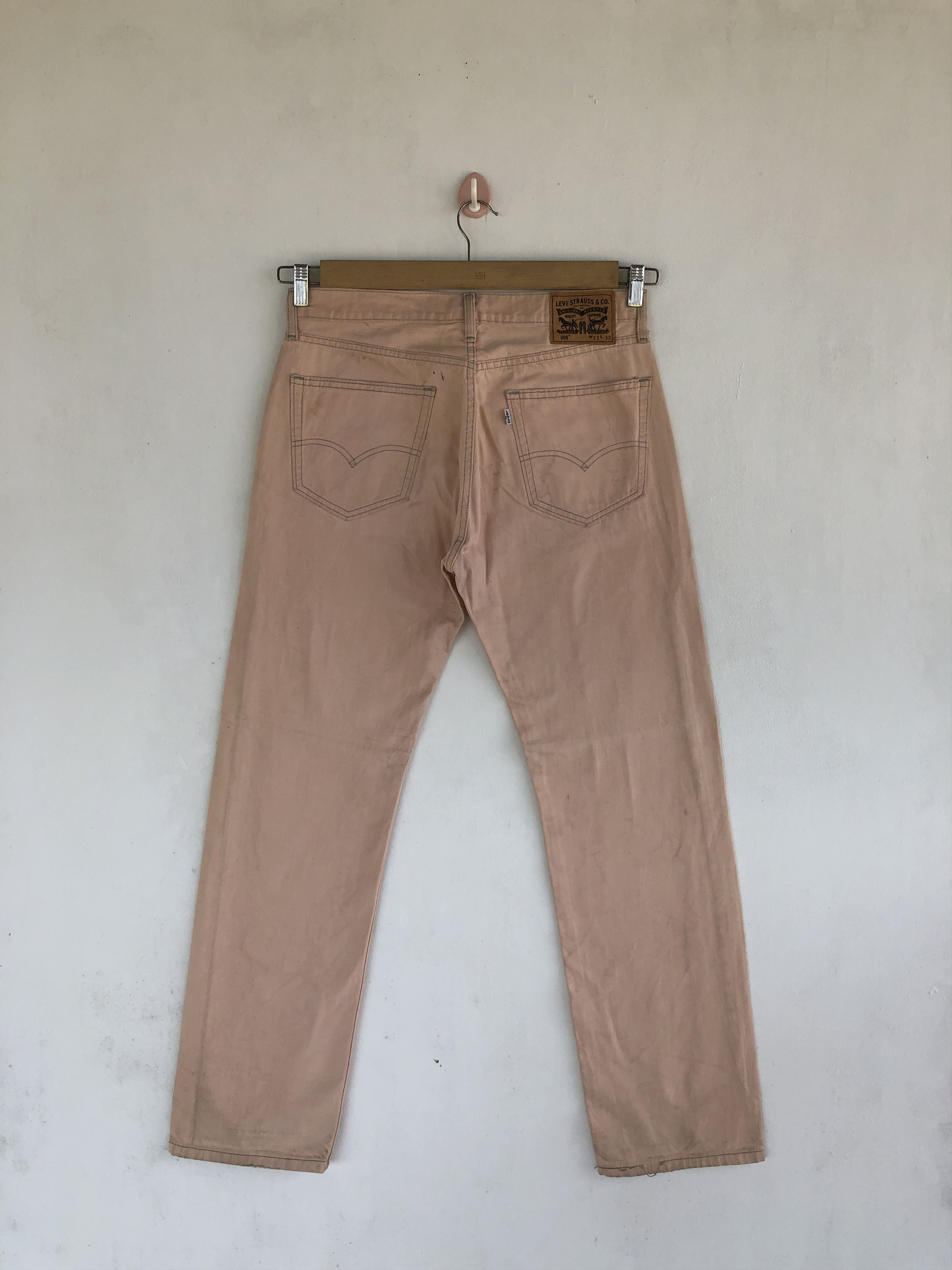 Levi's Vintage Levis Jeans Beige Orange Levi's 505 Denim Size US 32 / EU 48 - 2 Thumbnail