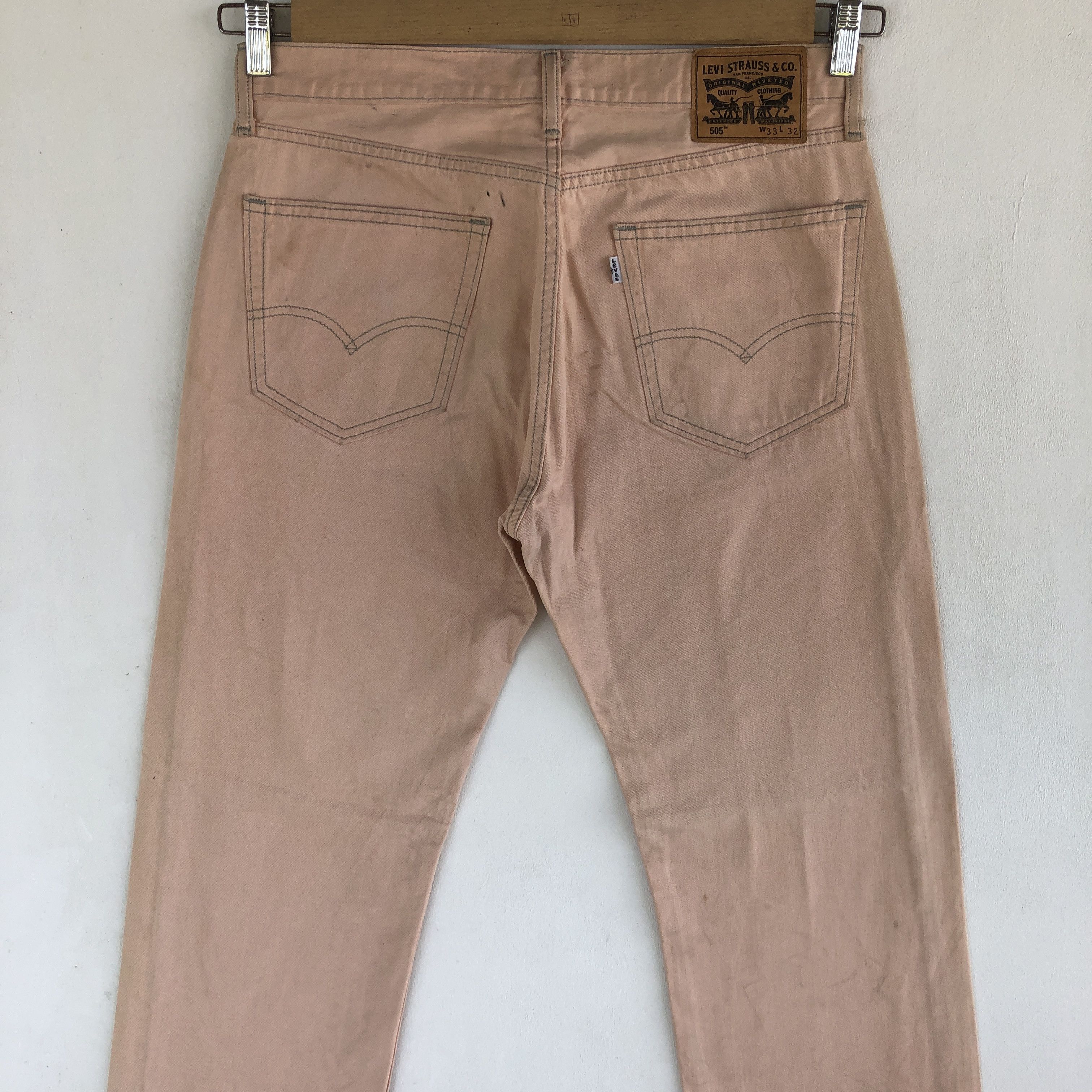 Levi's Vintage Levis Jeans Beige Orange Levi's 505 Denim Size US 32 / EU 48 - 4 Thumbnail
