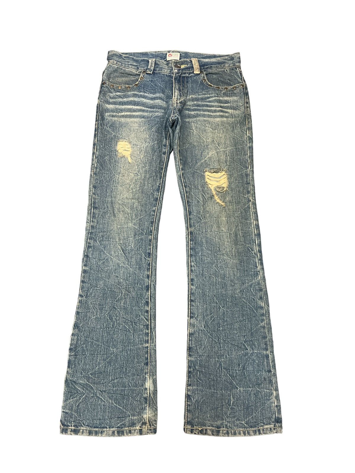 Japanese Brand × Vintage FLARED💥OZZ RIPPED DISTRESSED DENIM PANT Size US 31 - 1 Thumbnail