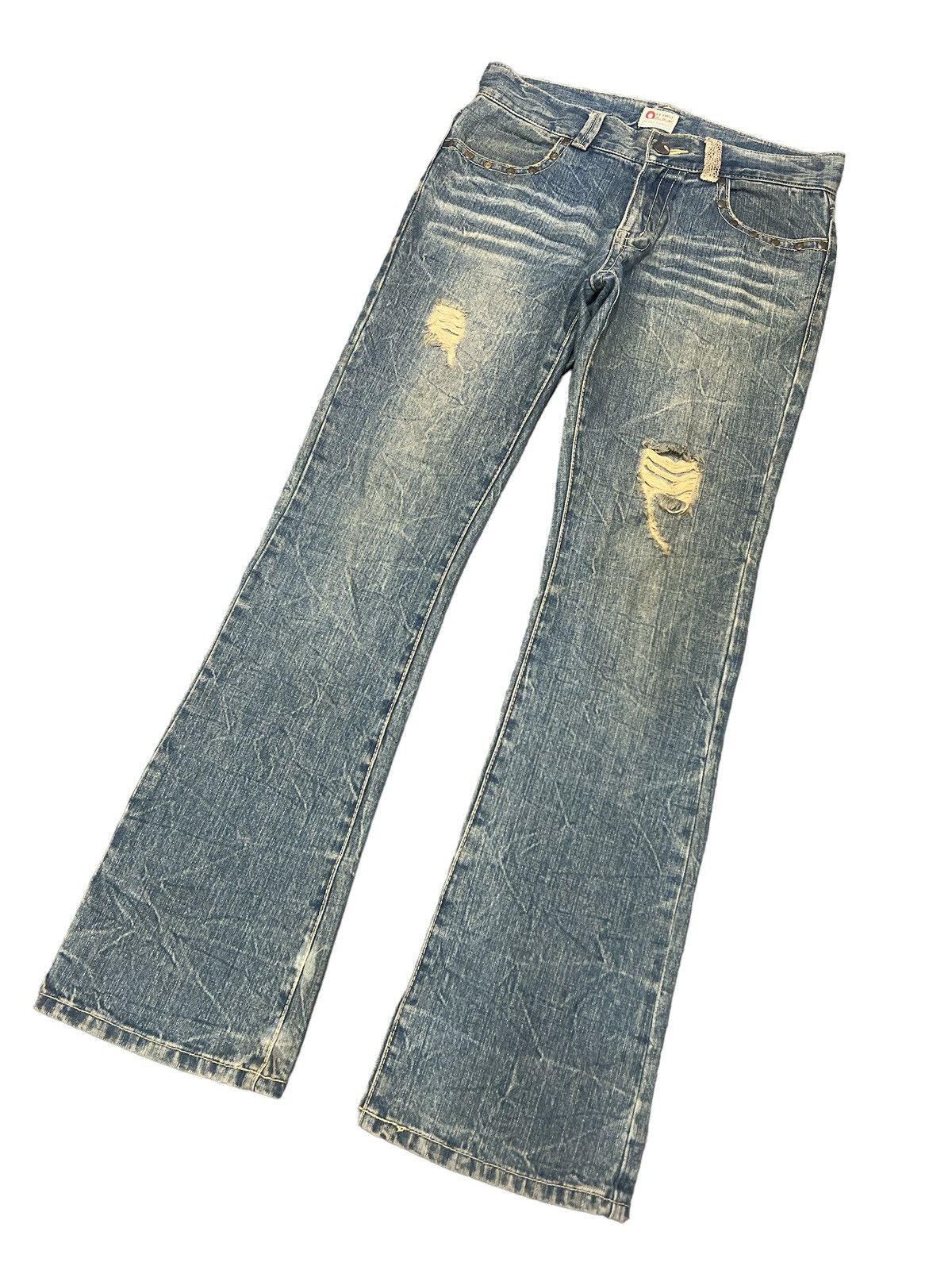 Japanese Brand × Vintage FLARED💥OZZ RIPPED DISTRESSED DENIM PANT Size US 31 - 5 Thumbnail