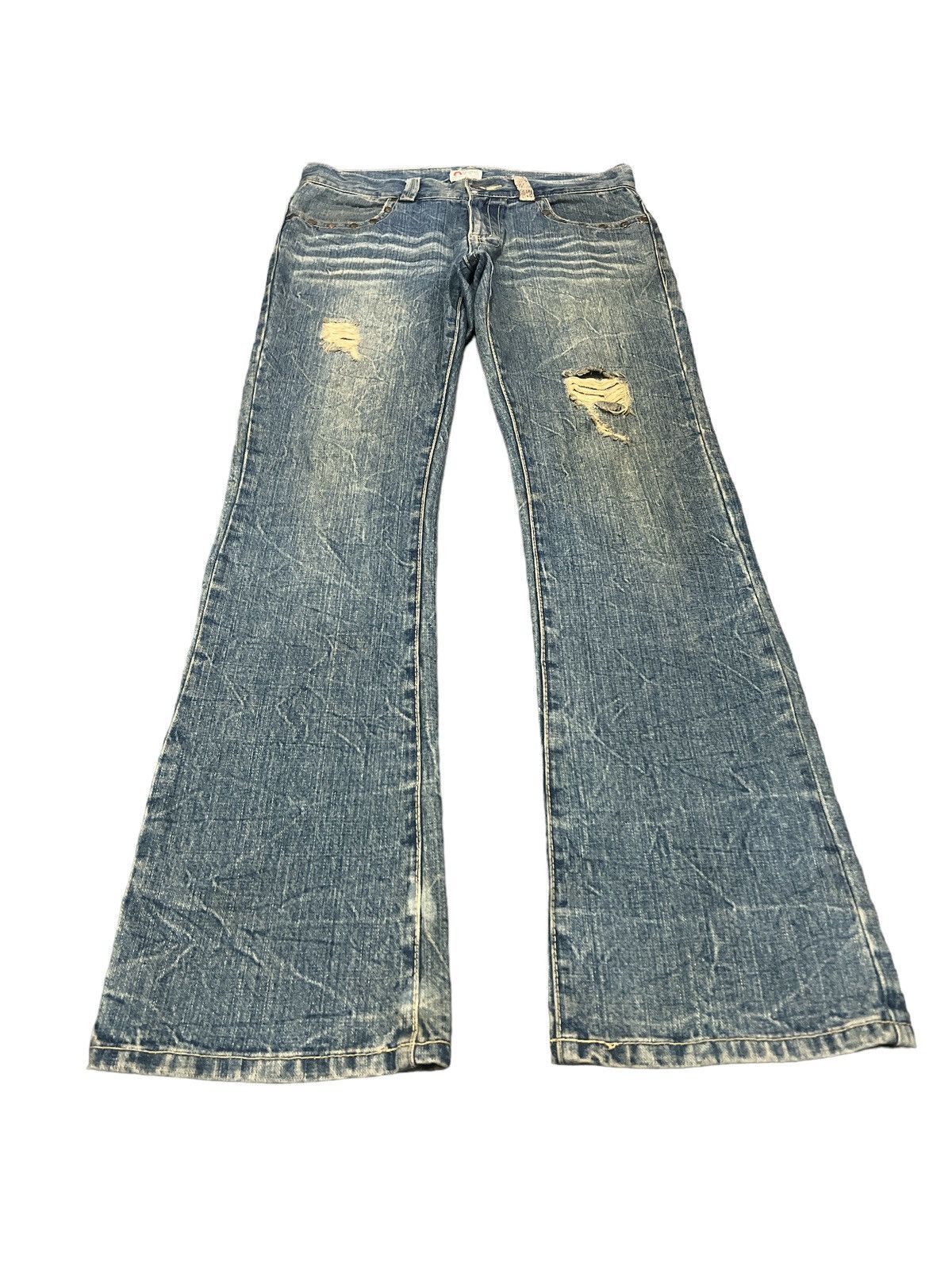 Japanese Brand × Vintage FLARED💥OZZ RIPPED DISTRESSED DENIM PANT Size US 31 - 4 Thumbnail