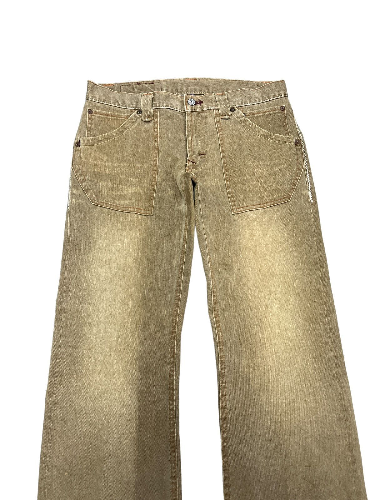 Japanese Brand FLARED💥BLUE WAY DISTRESSED DENIM PANT Size US 32 / EU 48 - 2 Thumbnail
