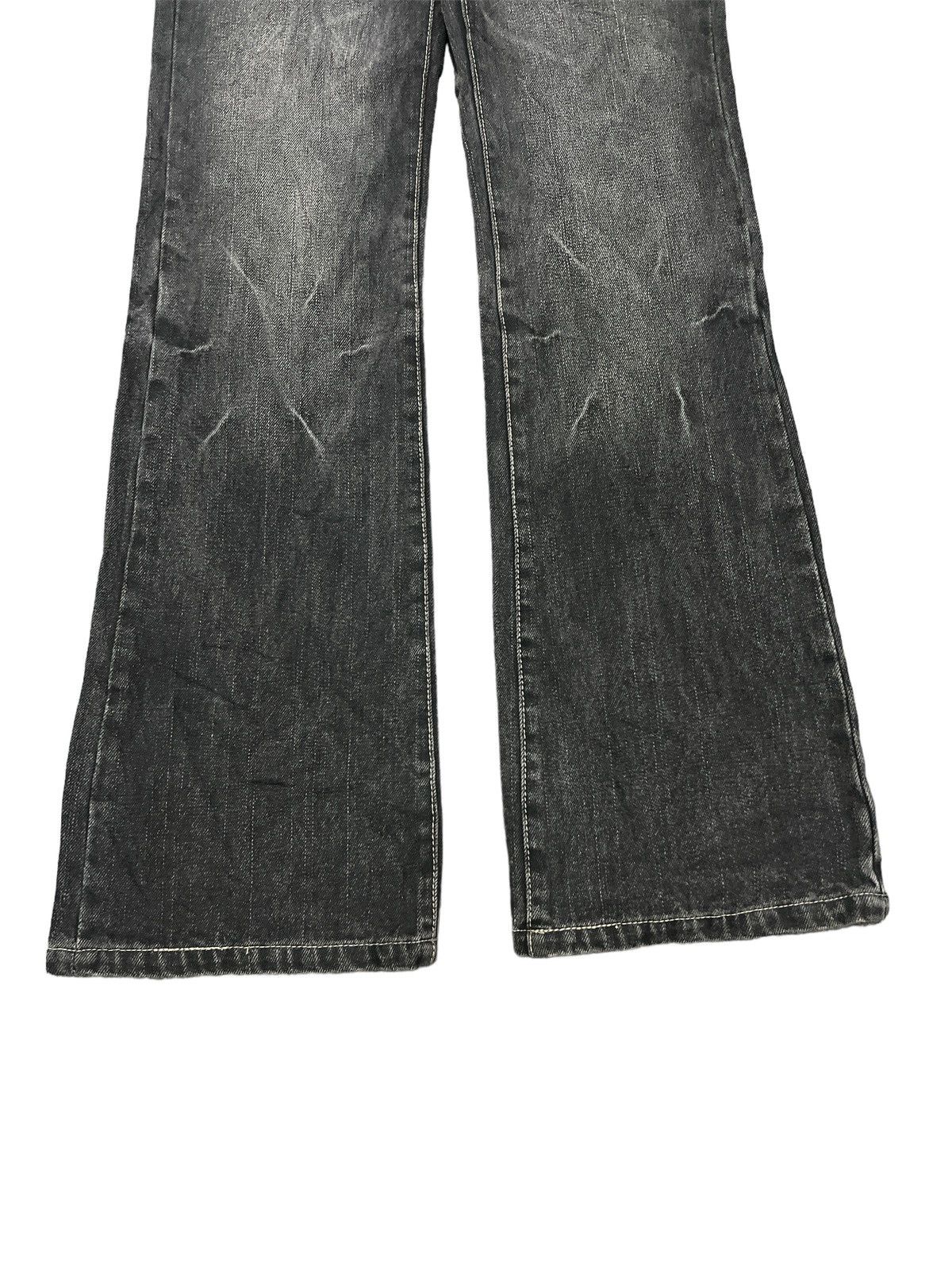 Japanese Brand × Vintage FLARED💥UNKNOWN BLACK FADED DISTRESSED DENIM PANT Size US 30 / EU 46 - 3 Thumbnail