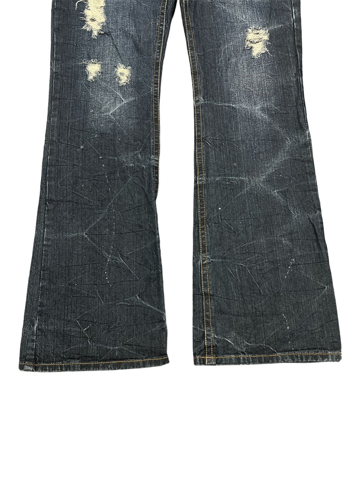 Japanese Brand × Vintage FLARED💥THRASHED SORRIDERE DISTRESSED DENIM PANT Size US 34 / EU 50 - 4 Thumbnail
