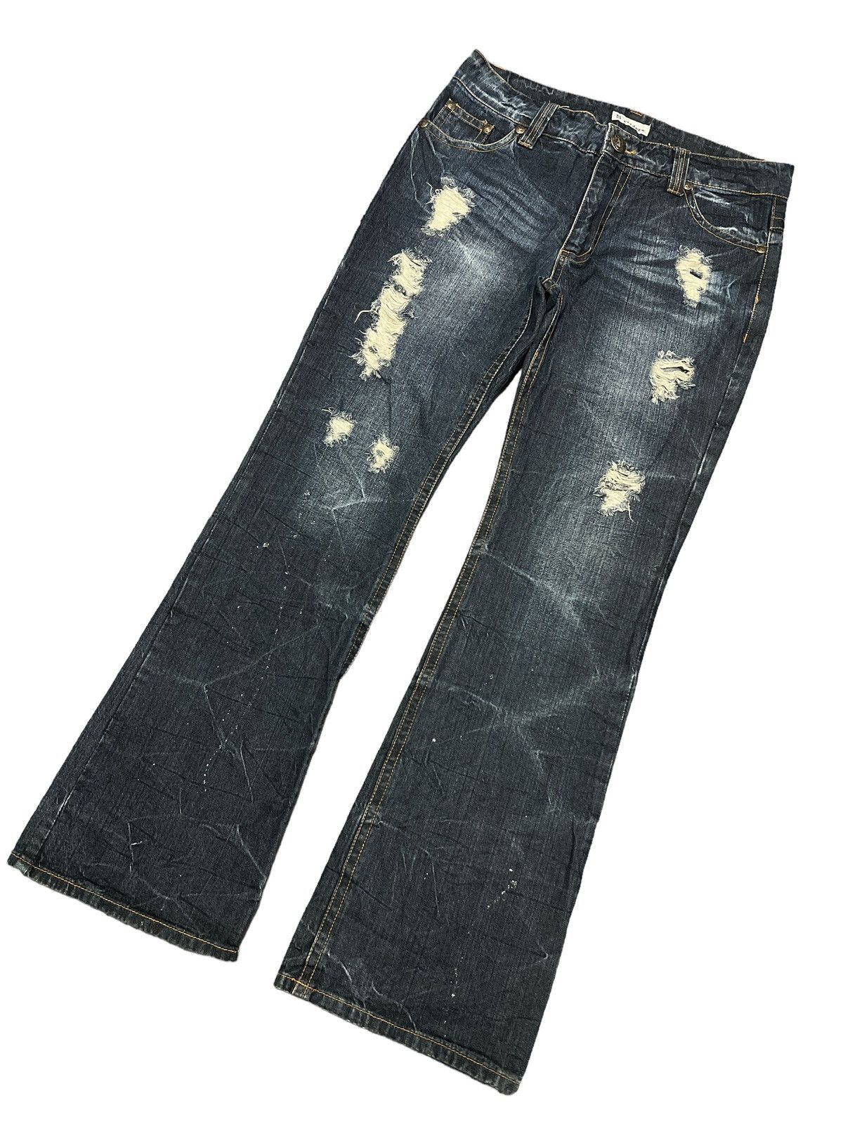 Japanese Brand × Vintage FLARED💥THRASHED SORRIDERE DISTRESSED DENIM PANT Size US 34 / EU 50 - 5 Thumbnail