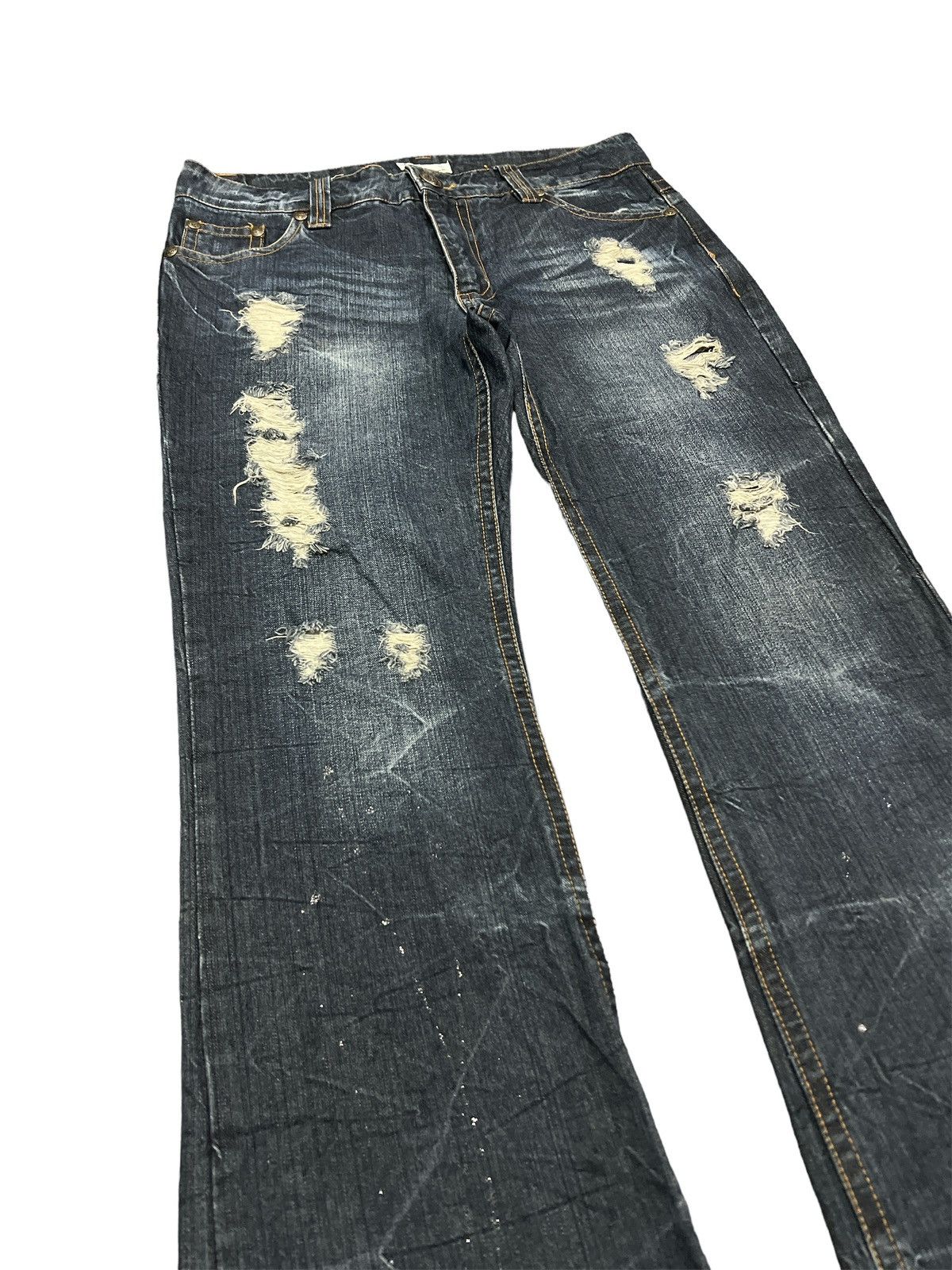Japanese Brand × Vintage FLARED💥THRASHED SORRIDERE DISTRESSED DENIM PANT Size US 34 / EU 50 - 6 Thumbnail