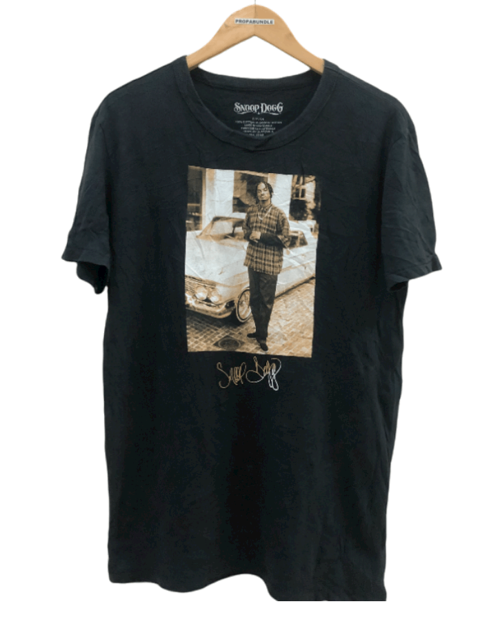 Image of Rap Tees x Snoop Dogg Snoop Dog Tshirt in Black, Men's (Size Small)