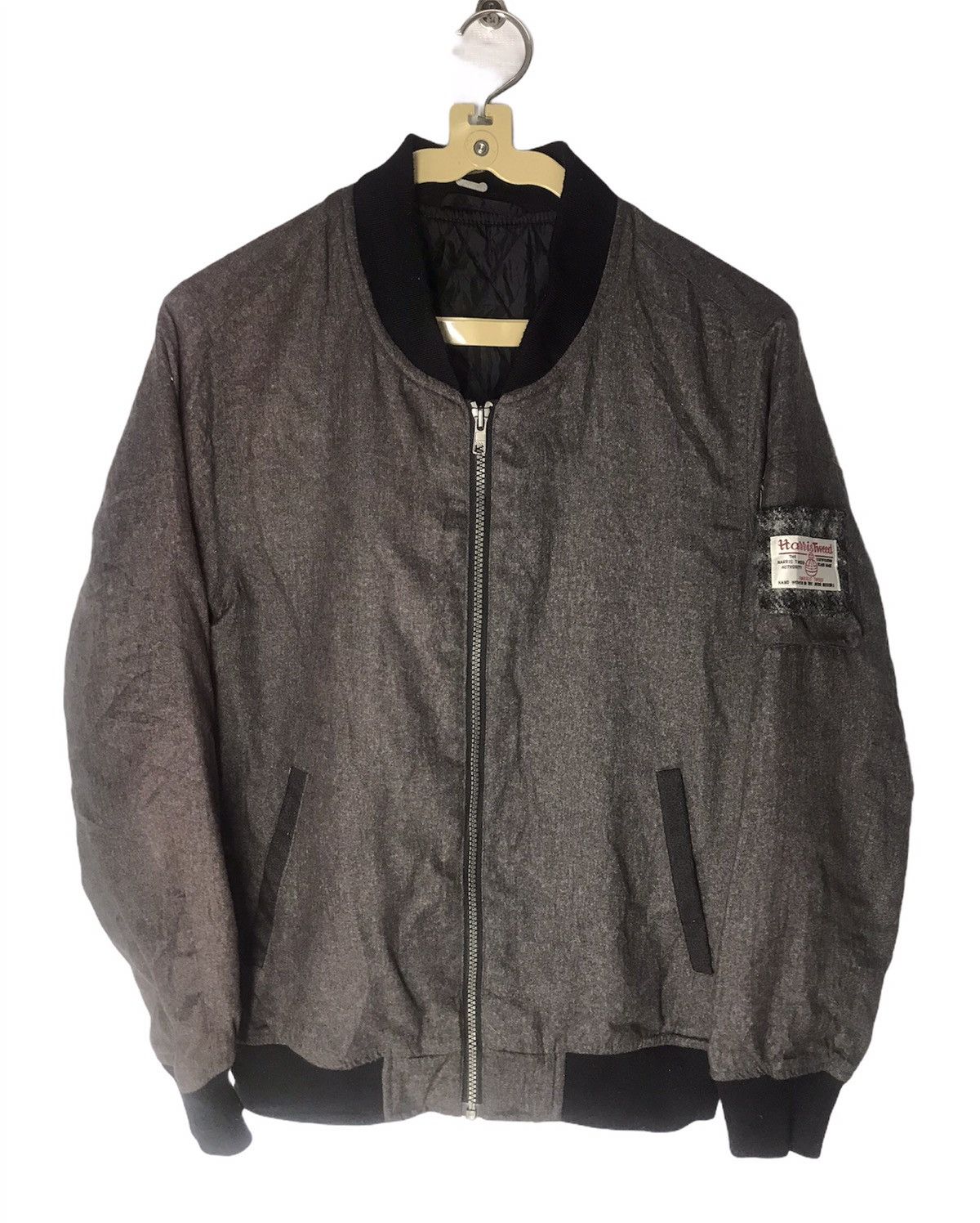 Harris tweed flight zipper jacket