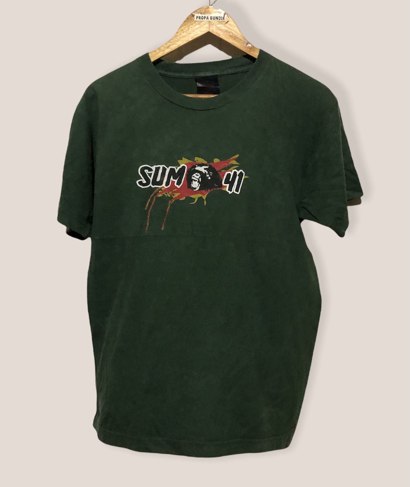 image of Band Tees x Rock Band Vintage Sum 41 Canadian Rock Band Tshirt in Green, Men's (Size Large)