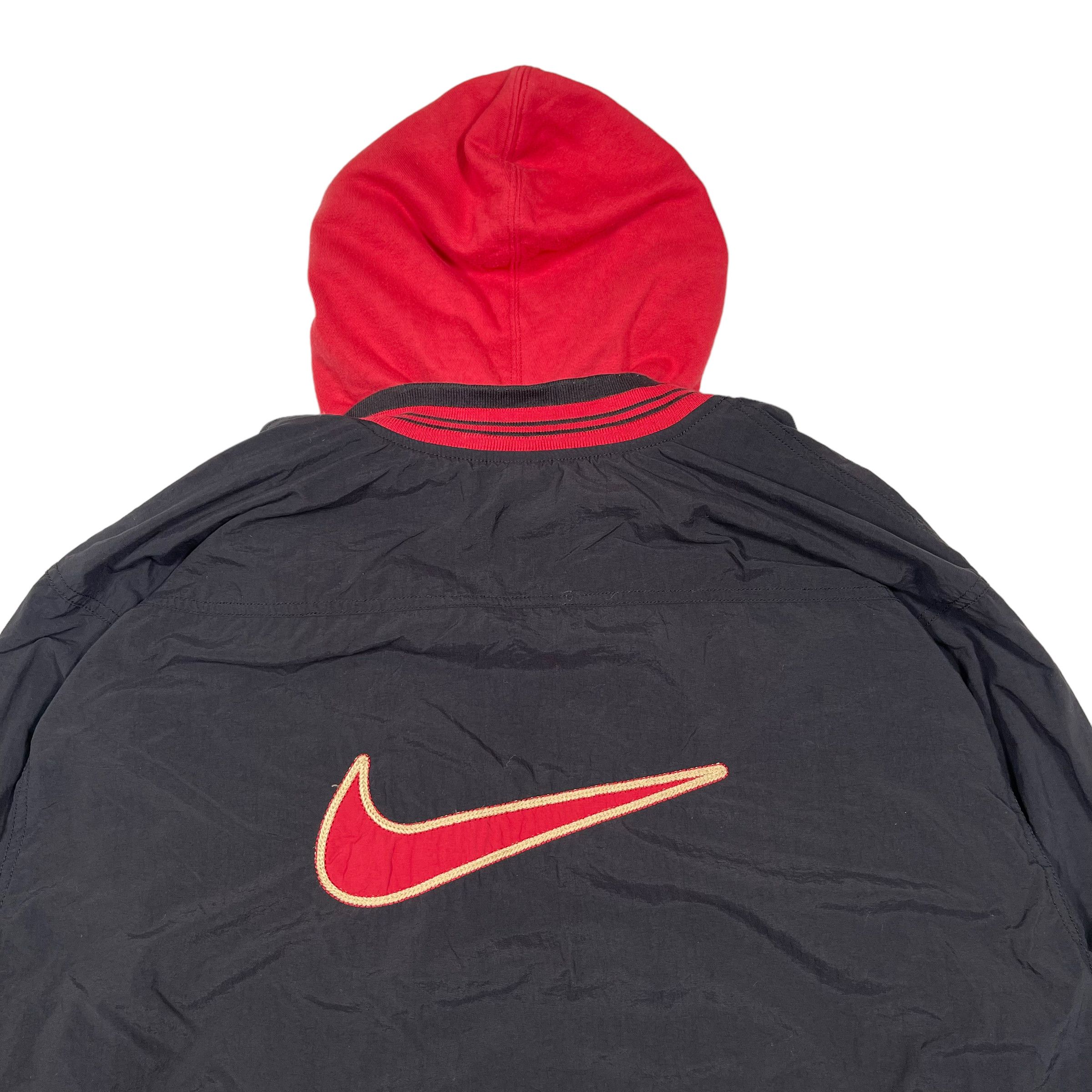 Nike × Vintage Vintage 90s Nike Swoosh Sun Faded Hooded Jacket Size US L / EU 52-54 / 3 - 2 Thumbnail