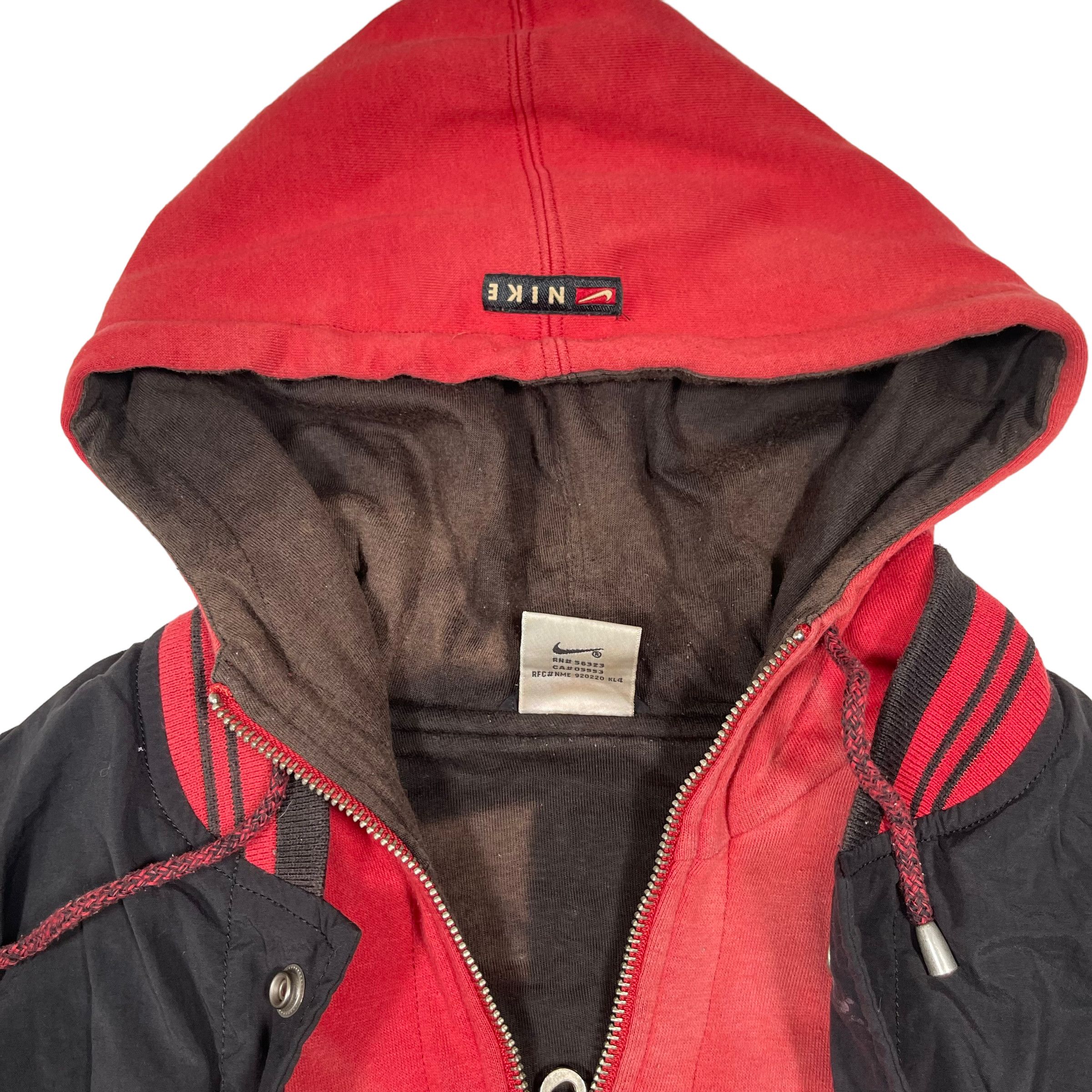 Nike × Vintage Vintage 90s Nike Swoosh Sun Faded Hooded Jacket Size US L / EU 52-54 / 3 - 7 Thumbnail