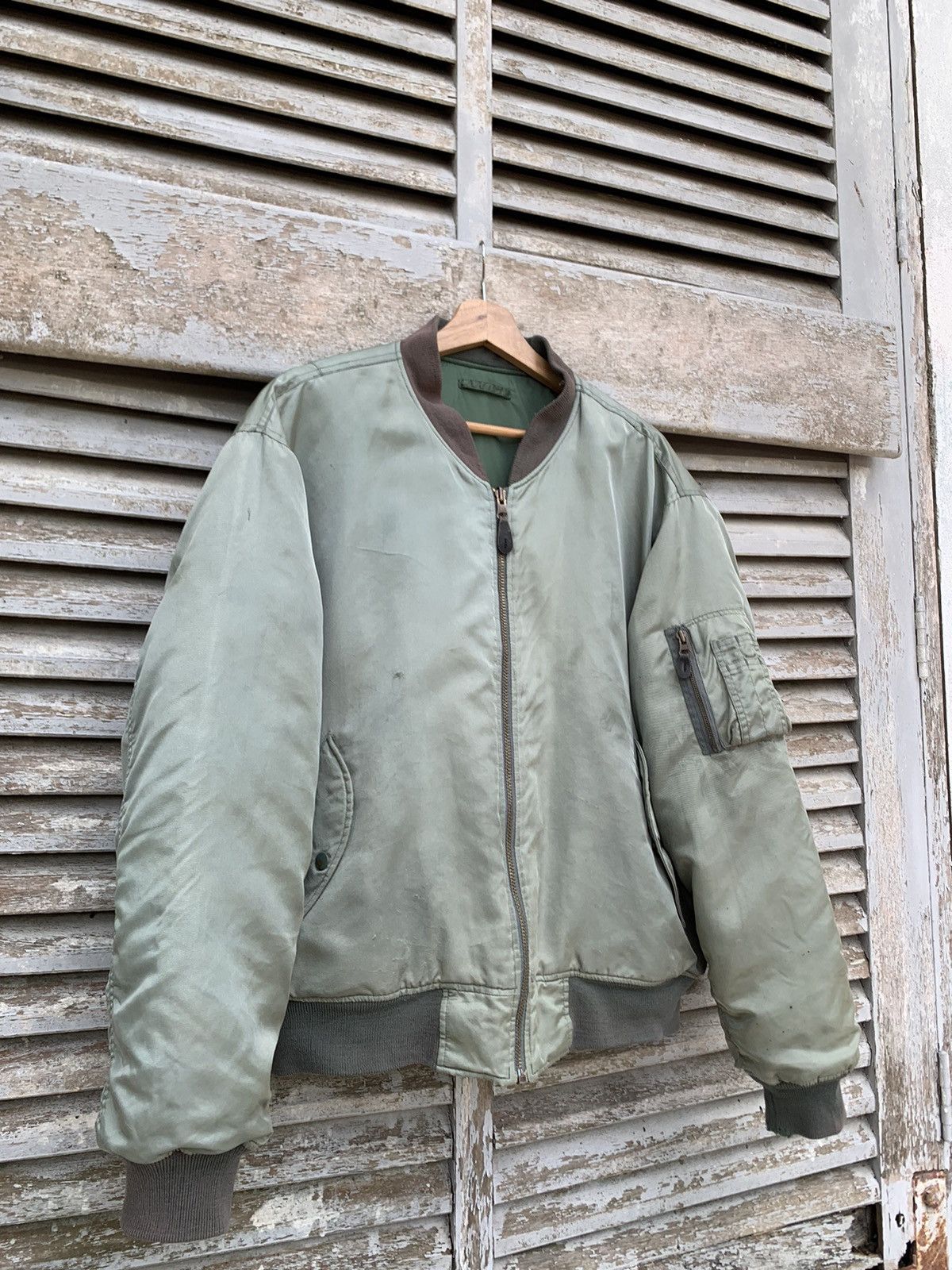 Vintage 🪖Vintage THRASHED MA-1 Man Intermediate Bomber Jacket Size US L / EU 52-54 / 3 - 5 Thumbnail