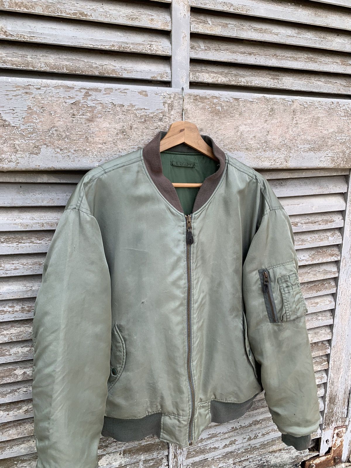 Vintage 🪖Vintage THRASHED MA-1 Man Intermediate Bomber Jacket Size US L / EU 52-54 / 3 - 6 Thumbnail