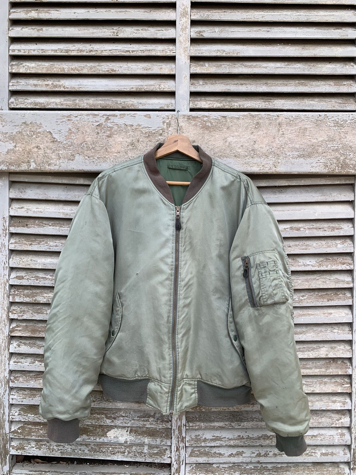 Vintage 🪖Vintage THRASHED MA-1 Man Intermediate Bomber Jacket Size US L / EU 52-54 / 3 - 1 Thumbnail