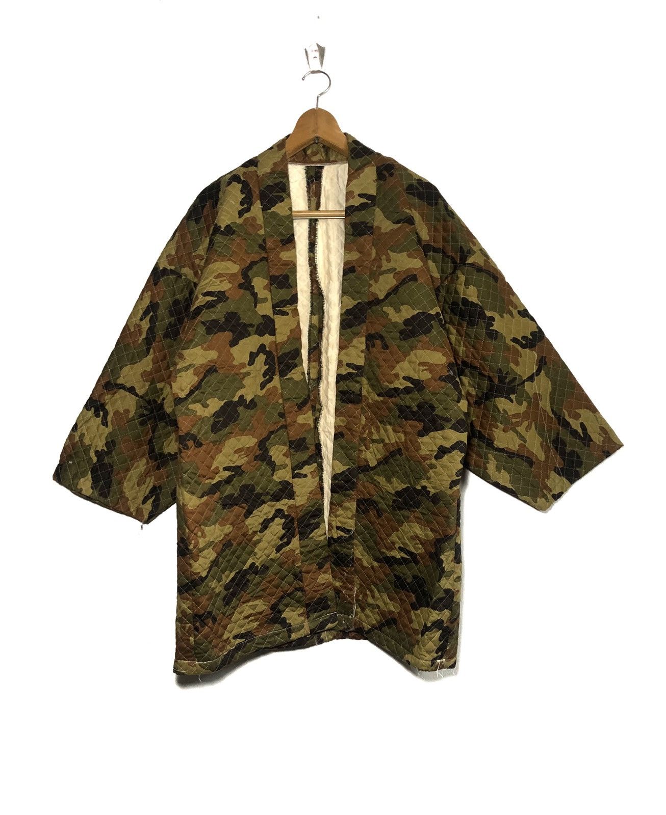 Japanese Brand Traditional Hanten Kimono Jacket Camoflauge Quilted Padded Size US M / EU 48-50 / 2 - 1 Thumbnail