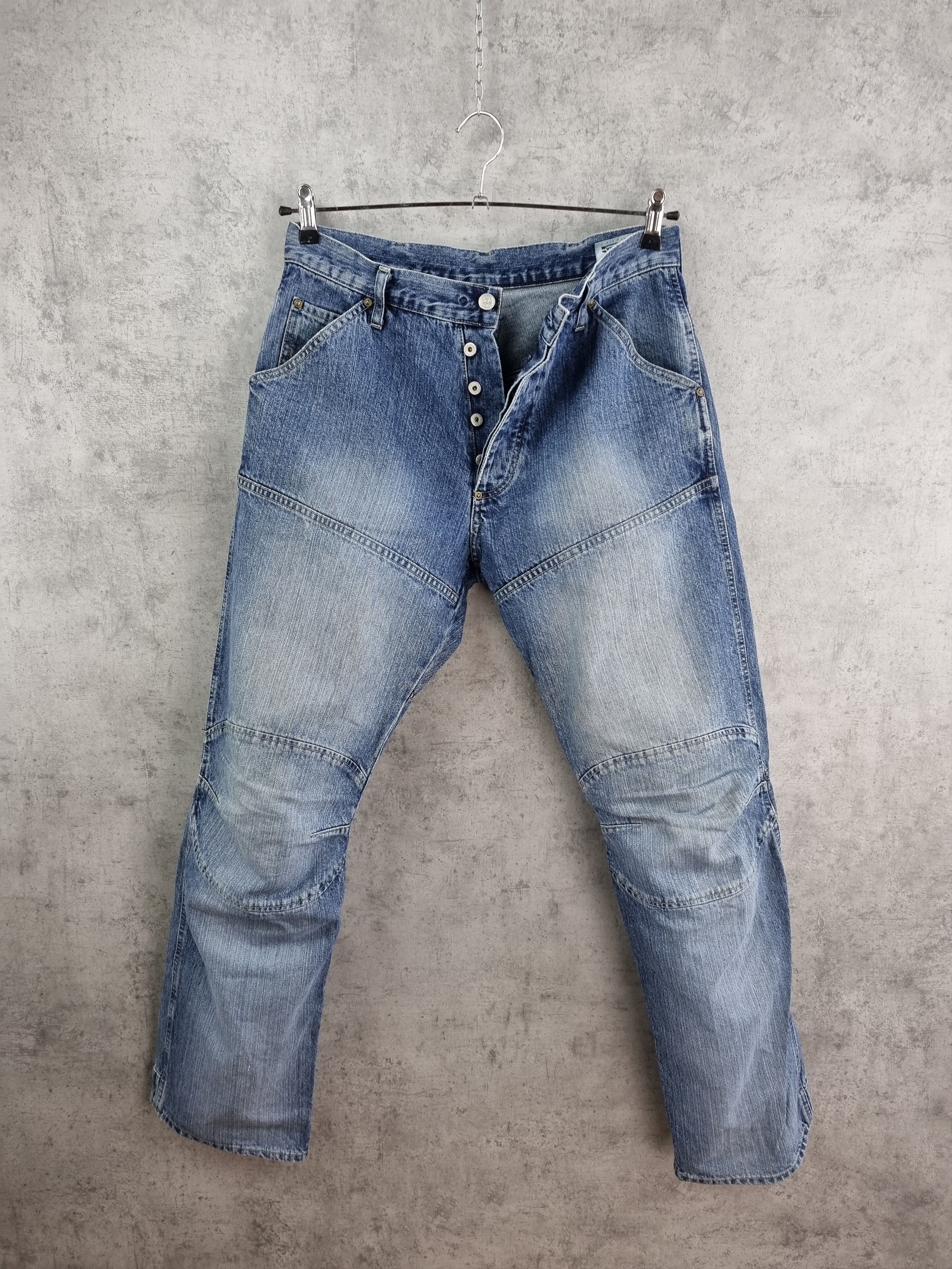 G-Star × Vintage 90s GSTAR Double Knee Shortcut Elwood Raw Denim Jeans Size US 31 - 3 Thumbnail