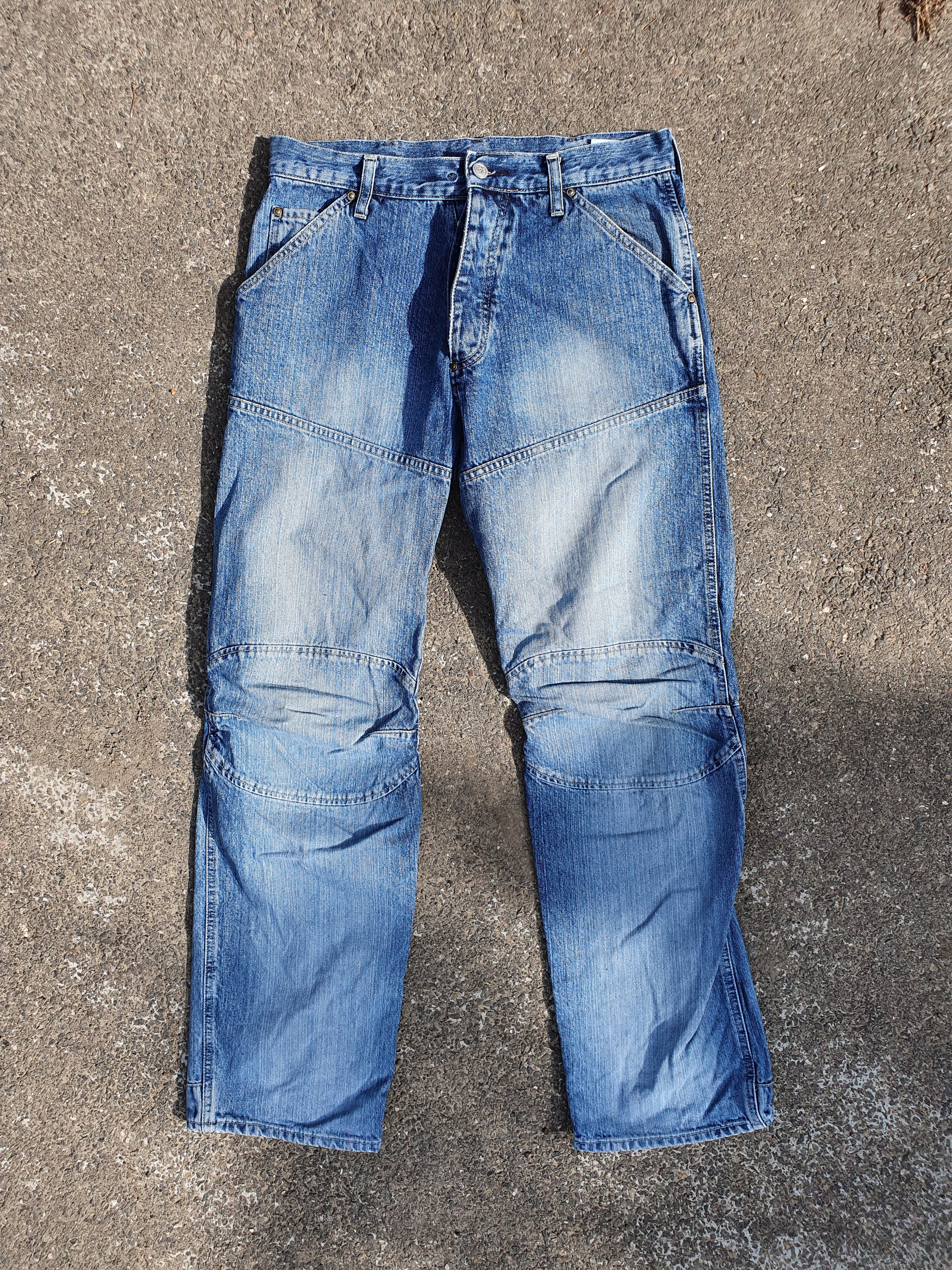 G-Star × Vintage 90s GSTAR Double Knee Shortcut Elwood Raw Denim Jeans Size US 31 - 7 Thumbnail