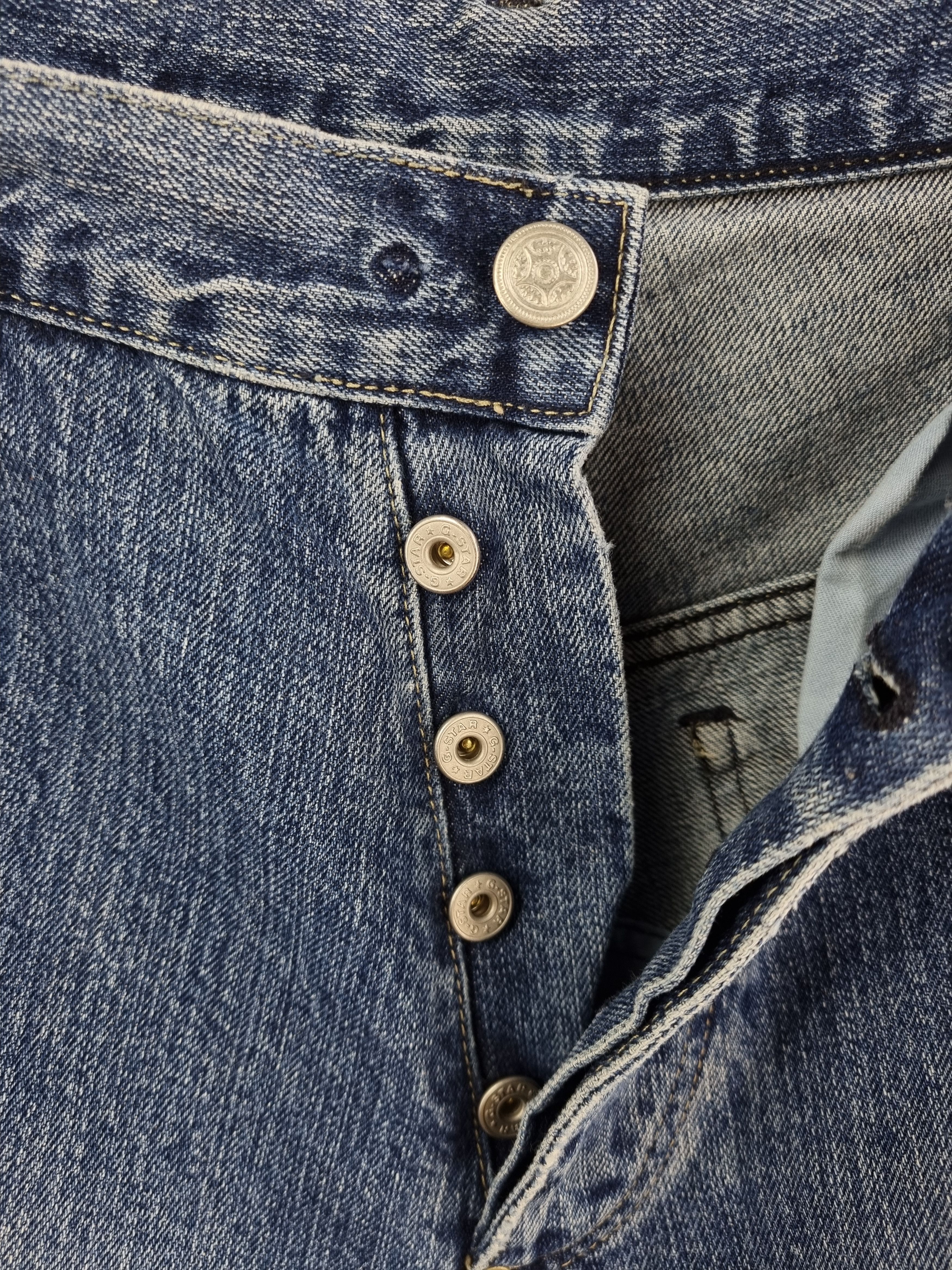 G-Star × Vintage 90s GSTAR Double Knee Shortcut Elwood Raw Denim Jeans Size US 31 - 11 Thumbnail
