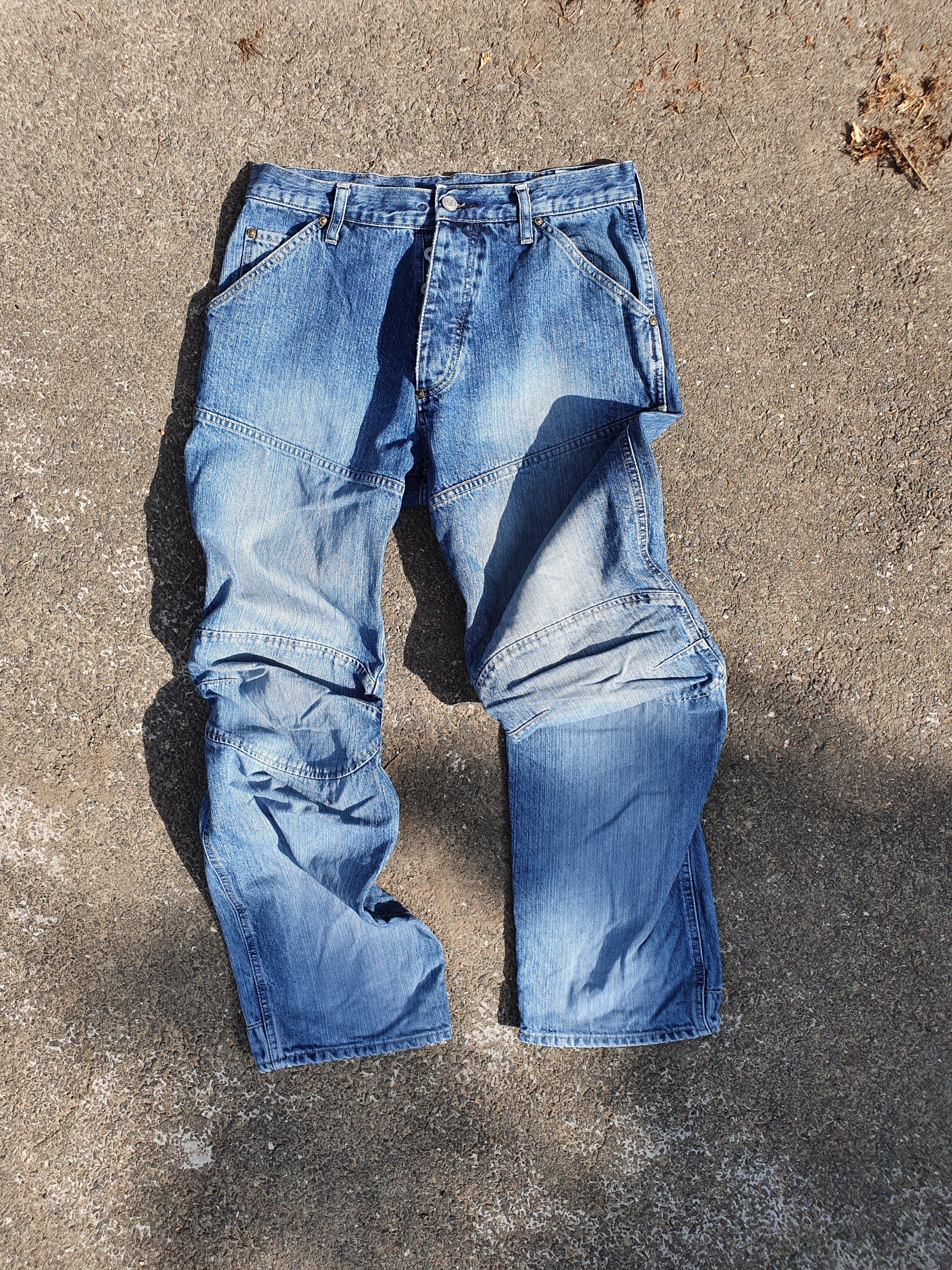 G-Star × Vintage 90s GSTAR Double Knee Shortcut Elwood Raw Denim Jeans Size US 31 - 1 Thumbnail