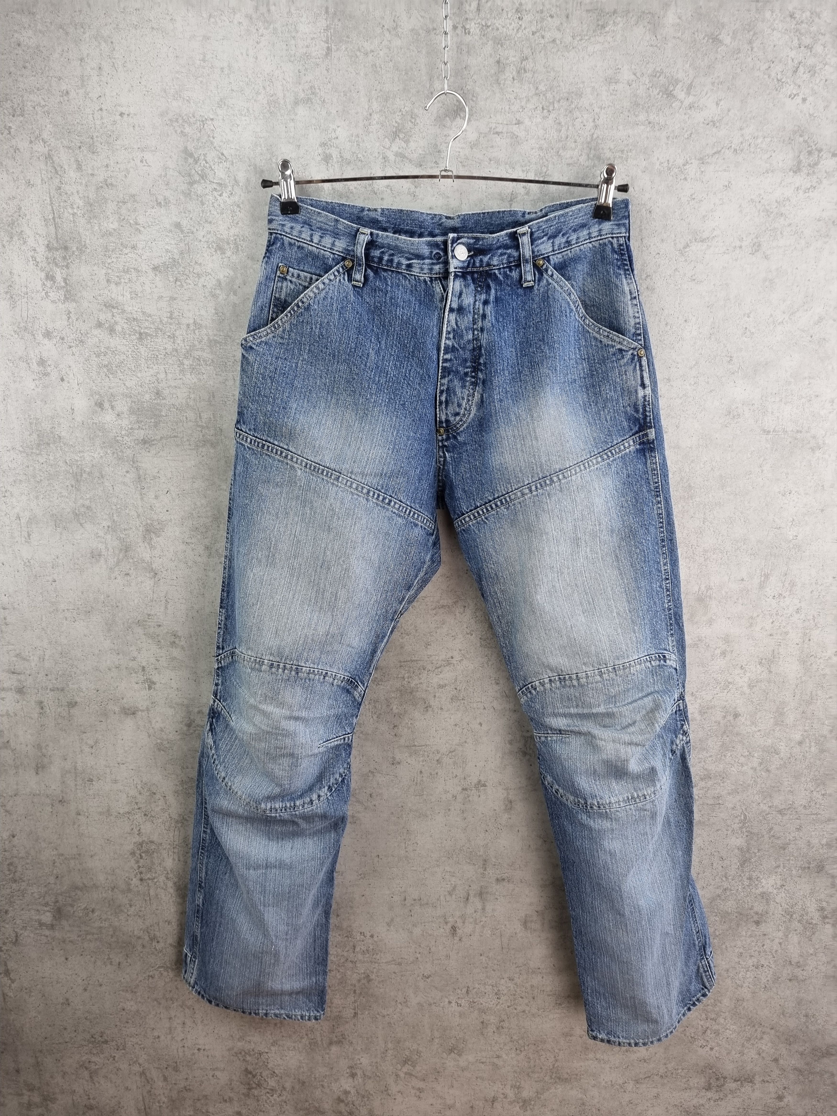 G-Star × Vintage 90s GSTAR Double Knee Shortcut Elwood Raw Denim Jeans Size US 31 - 4 Thumbnail