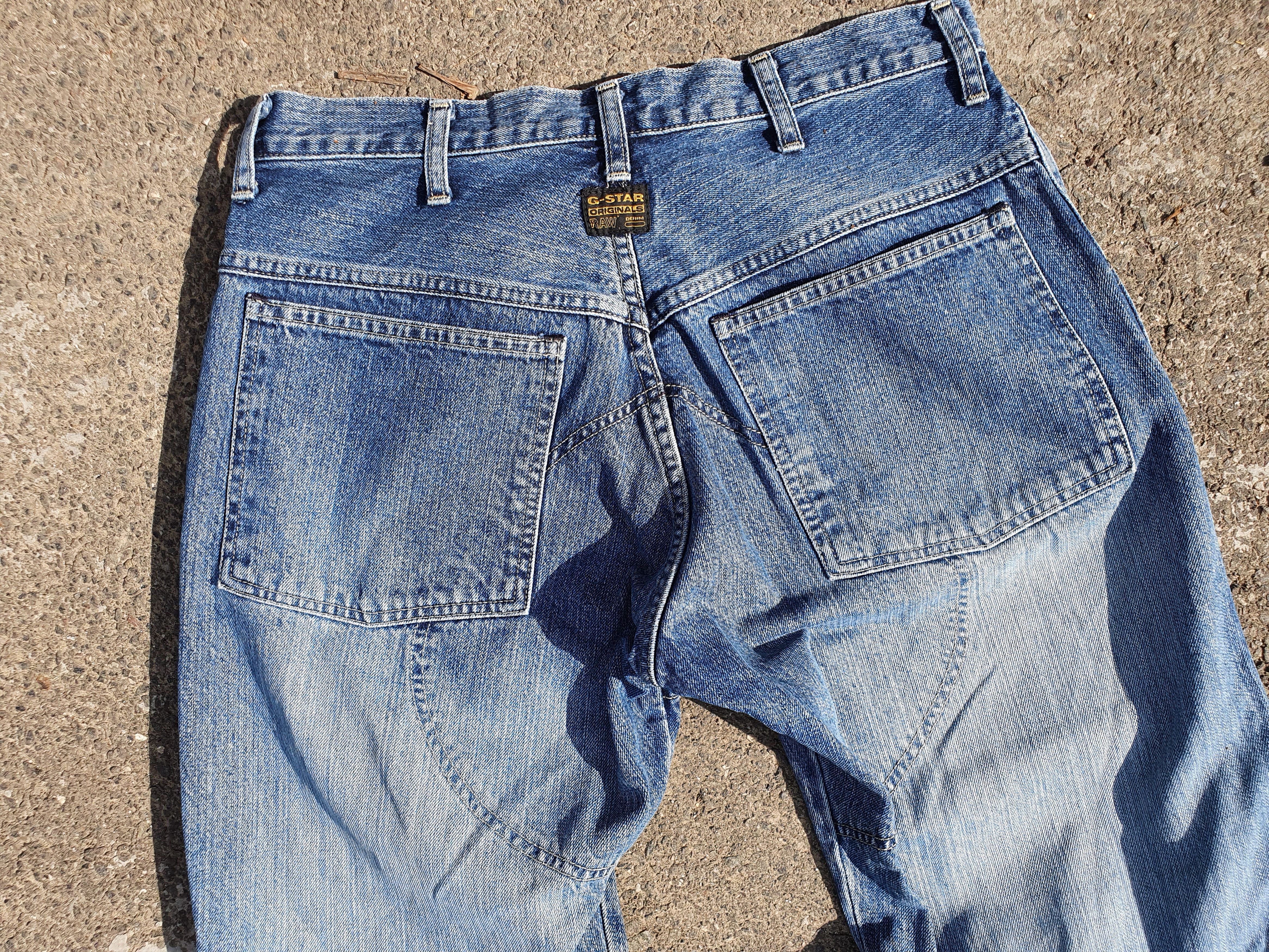 G-Star × Vintage 90s GSTAR Double Knee Shortcut Elwood Raw Denim Jeans Size US 31 - 10 Thumbnail