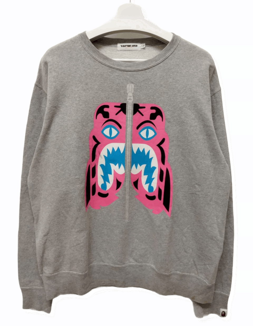 image of Bape x Nigo Tiger Crewneck in Grey, Men's (Size Large)