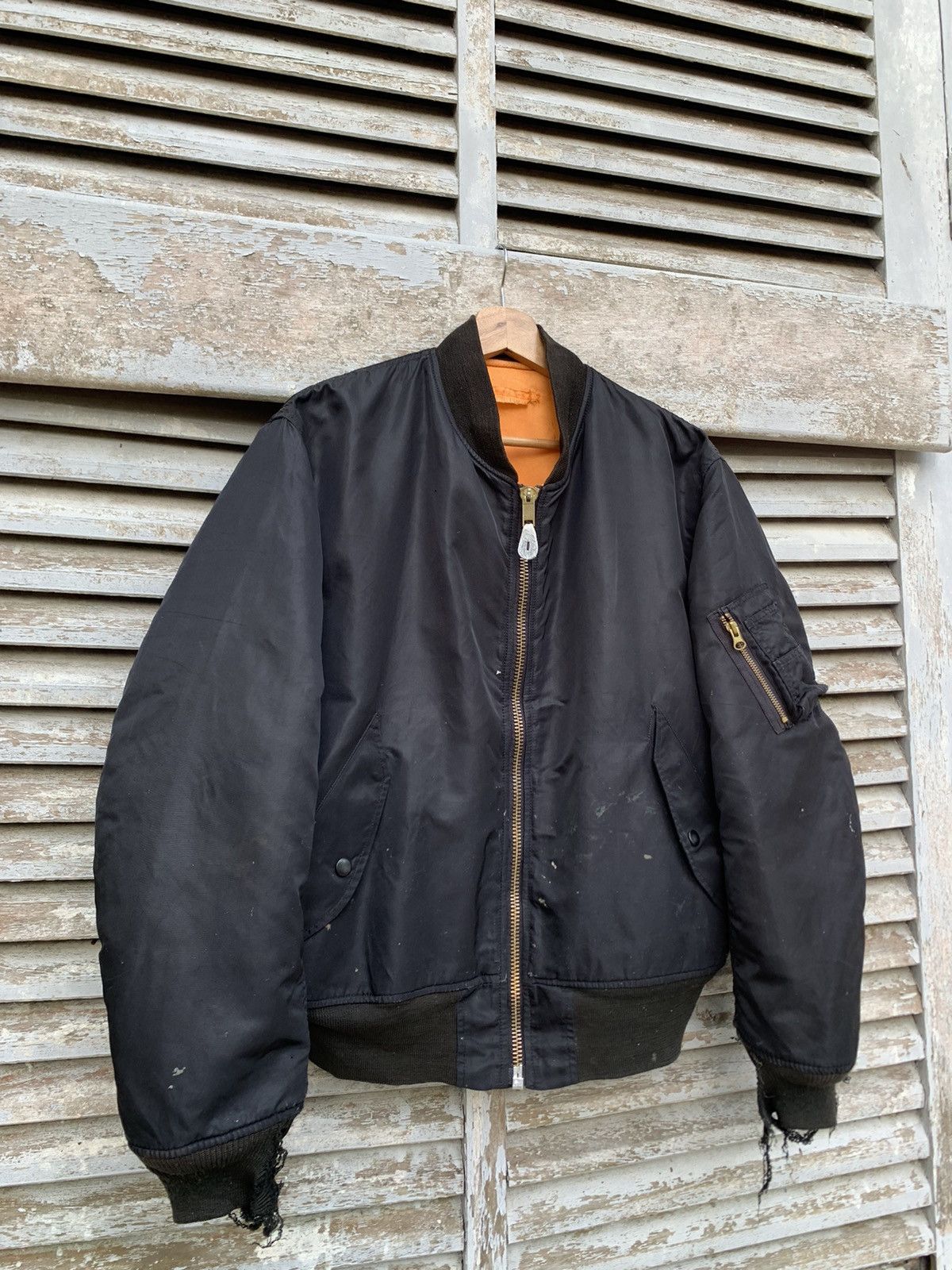 Vintage 👹Vintage THRASHED MA-1 Man Intermediate Bomber Jacket Size US M / EU 48-50 / 2 - 3 Thumbnail