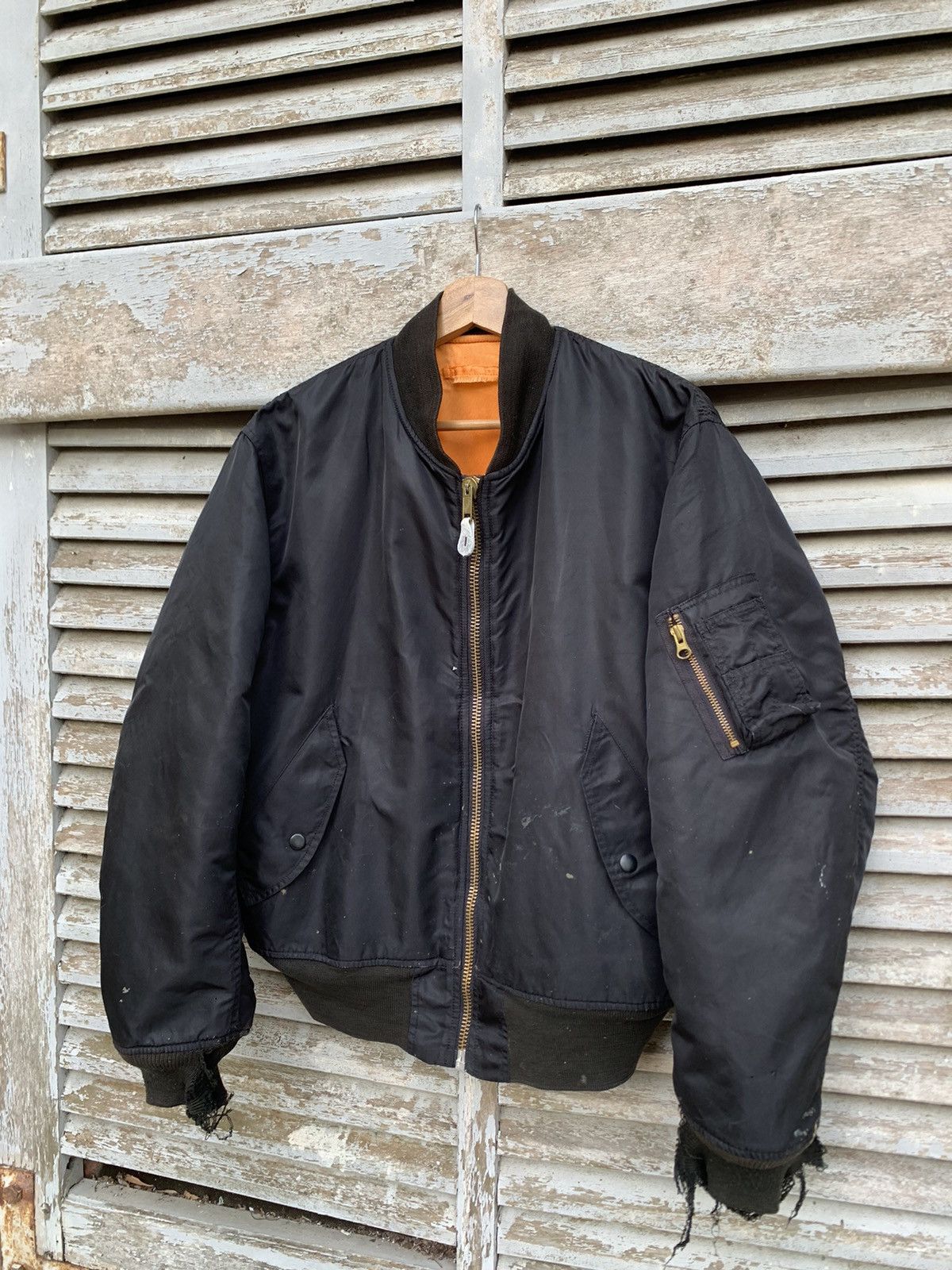 Vintage 👹Vintage THRASHED MA-1 Man Intermediate Bomber Jacket Size US M / EU 48-50 / 2 - 5 Thumbnail