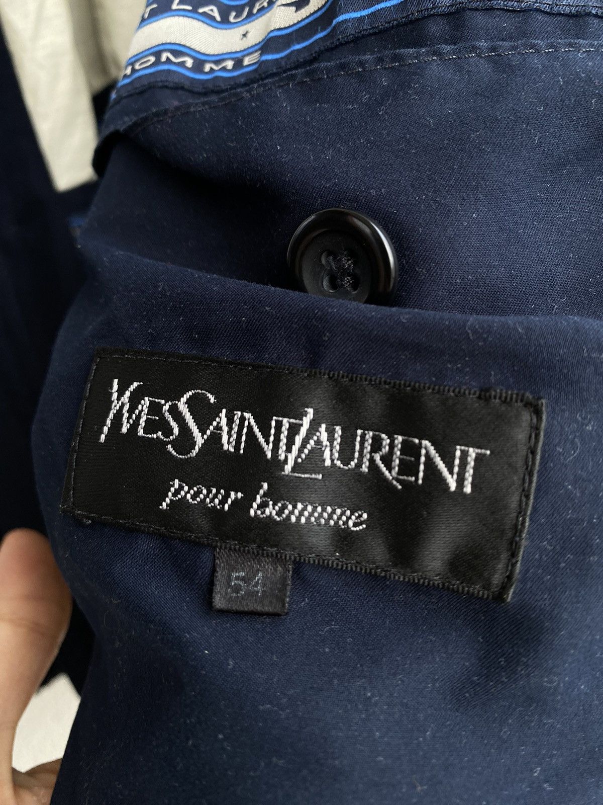 Yves Saint Laurent 90s YSL Bomber Soft Jacket Navy Vintage Yves Saint Laurent Size US L / EU 52-54 / 3 - 11 Thumbnail