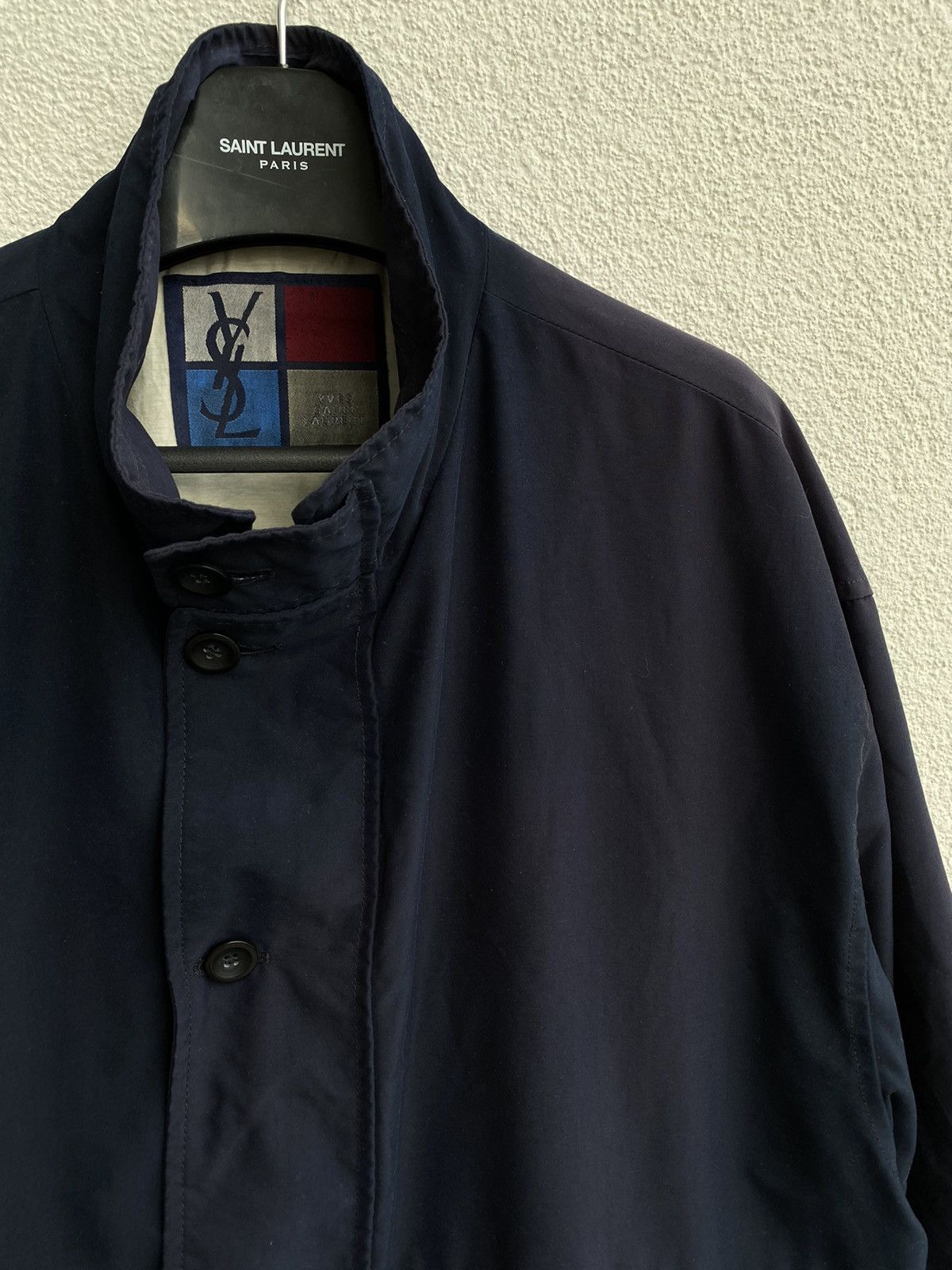 Yves Saint Laurent 90s YSL Bomber Soft Jacket Navy Vintage Yves Saint Laurent Size US L / EU 52-54 / 3 - 3 Thumbnail