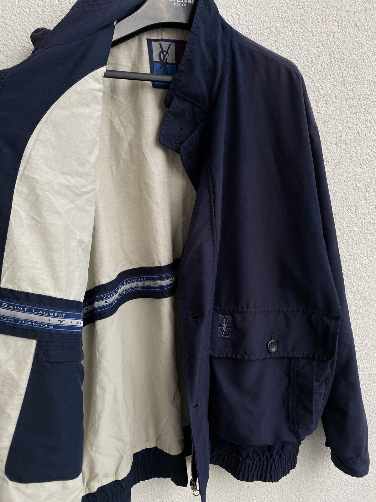 Yves Saint Laurent 90s YSL Bomber Soft Jacket Navy Vintage Yves Saint Laurent Size US L / EU 52-54 / 3 - 5 Thumbnail