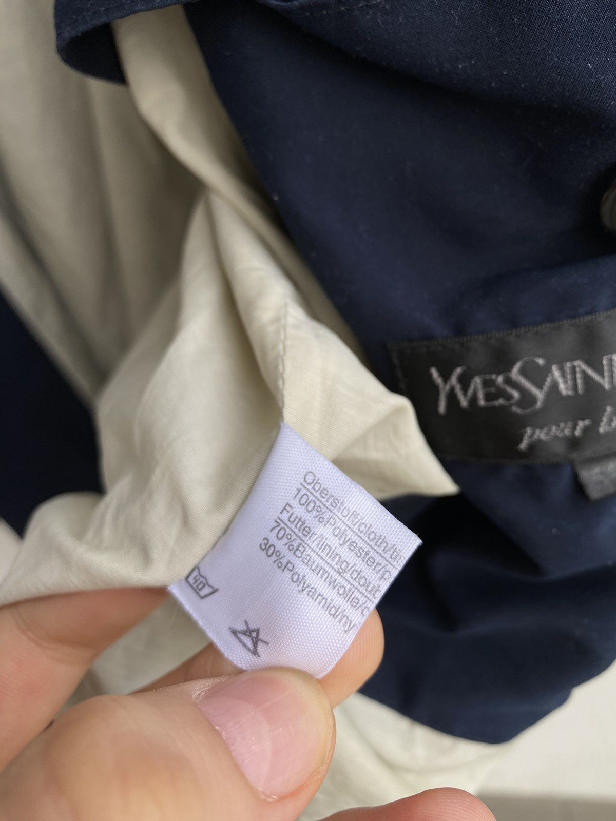 Yves Saint Laurent 90s YSL Bomber Soft Jacket Navy Vintage Yves Saint Laurent Size US L / EU 52-54 / 3 - 18 Thumbnail