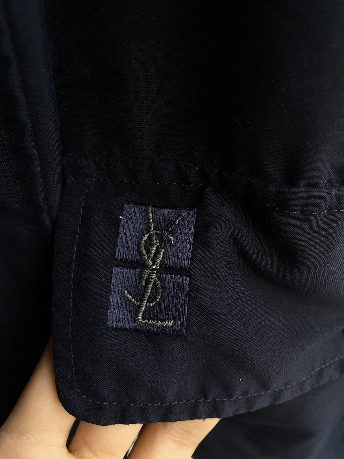 Yves Saint Laurent 90s YSL Bomber Soft Jacket Navy Vintage Yves Saint Laurent Size US L / EU 52-54 / 3 - 2 Thumbnail