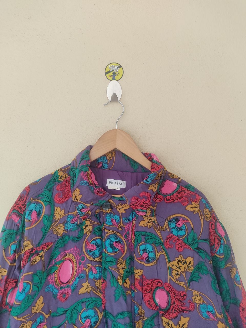 Vintage VINTAGE PICASSO SILK FLORAL JACKET Size US M / EU 48-50 / 2 - 2 Thumbnail