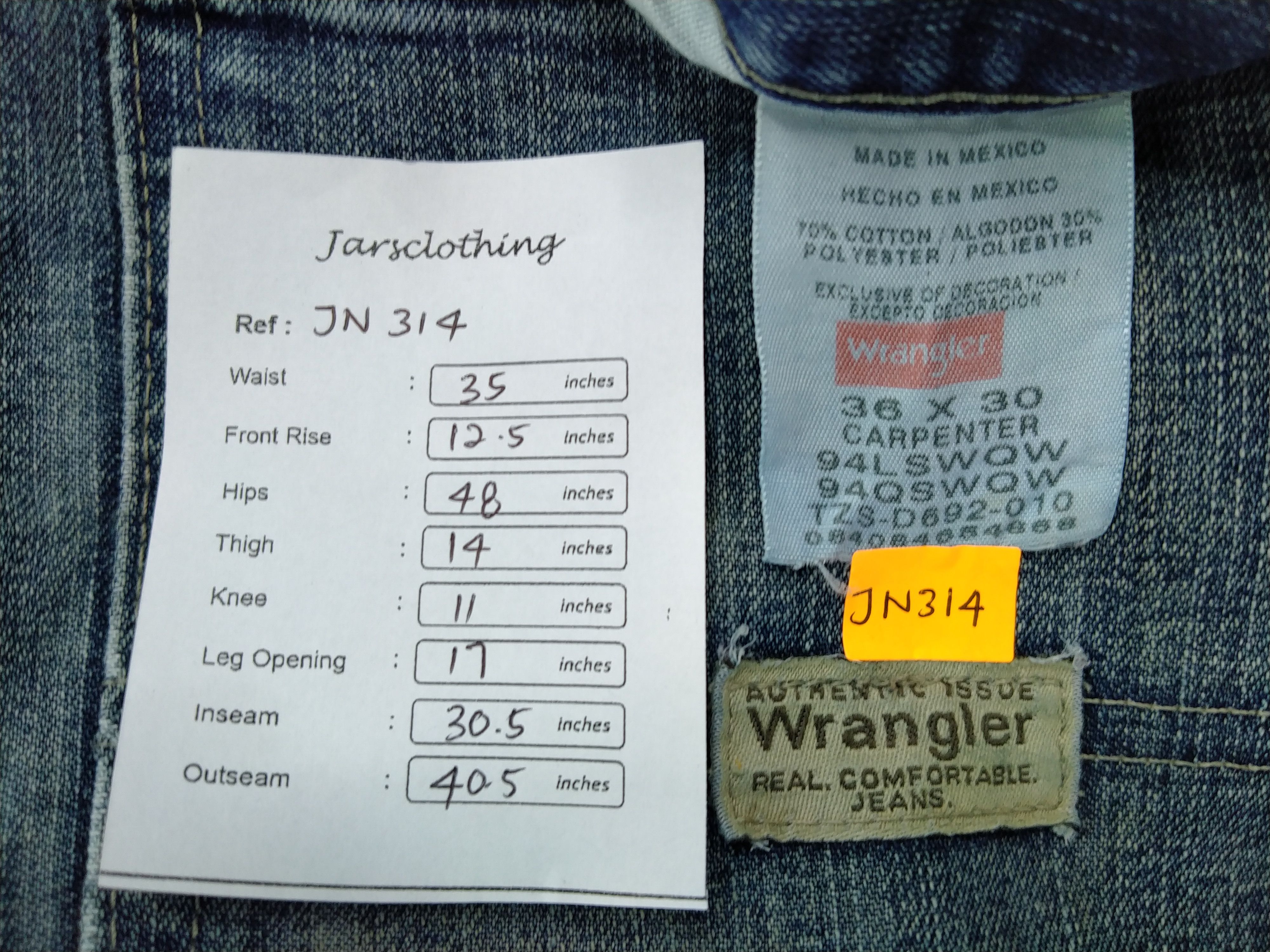 Wrangler Wrangler Carpenter Denim 35x30.5 -JN314 Size US 35 - 8 Thumbnail