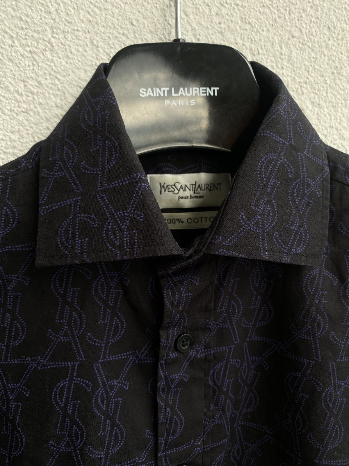 Saint Laurent Paris × Vintage × Yves Saint Laurent Monogram YSL Shirt ...