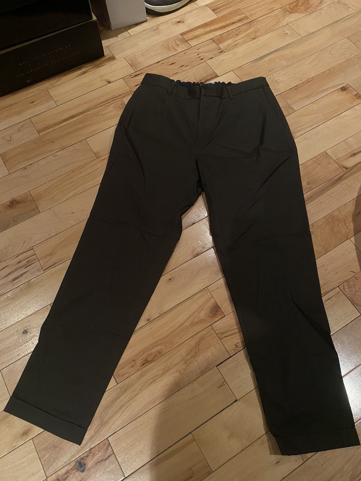 S.K. Manor Hill Brown Slim Tapered Pants Elastic Waistband L | Grailed