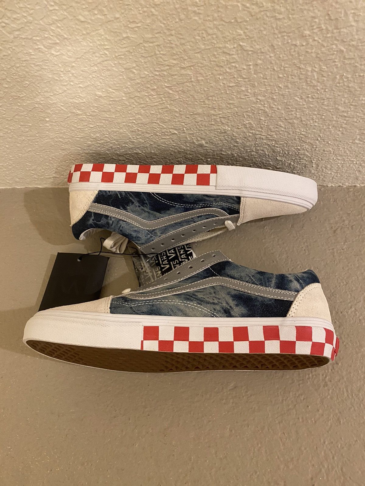 CNCPTS × Vans 2014 Syndicate Rat Hunter Bleached Denim Checkered Old Skool Size US 10 / EU 43 - 5 Thumbnail