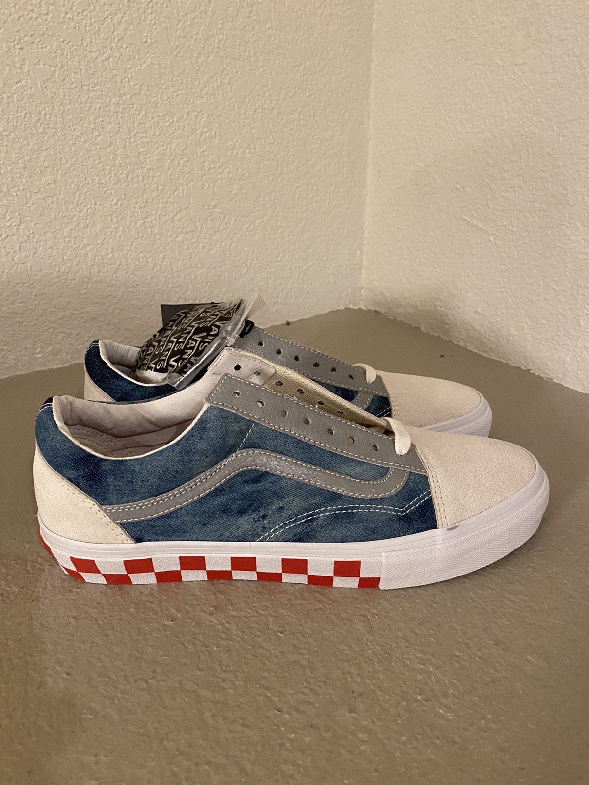 CNCPTS × Vans 2014 Syndicate Rat Hunter Bleached Denim Checkered Old Skool Size US 10 / EU 43 - 3 Thumbnail