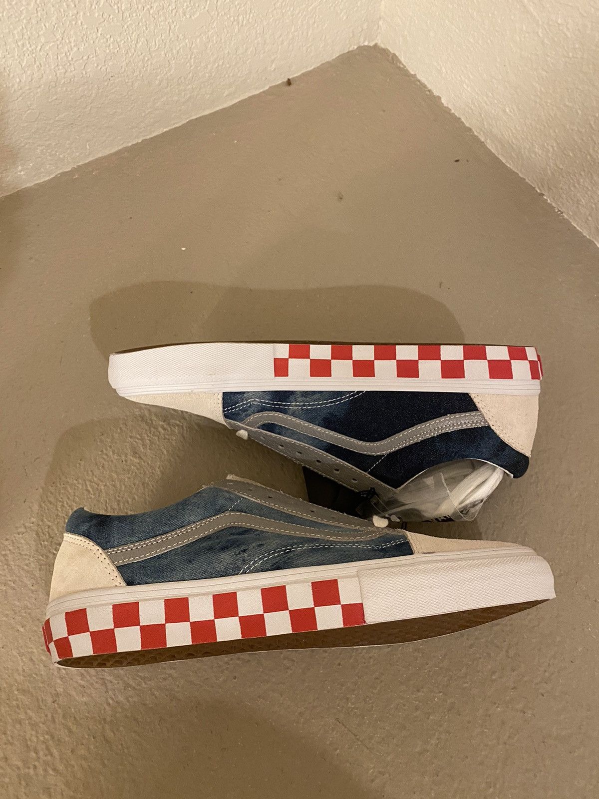 CNCPTS × Vans 2014 Syndicate Rat Hunter Bleached Denim Checkered Old Skool Size US 10 / EU 43 - 4 Thumbnail