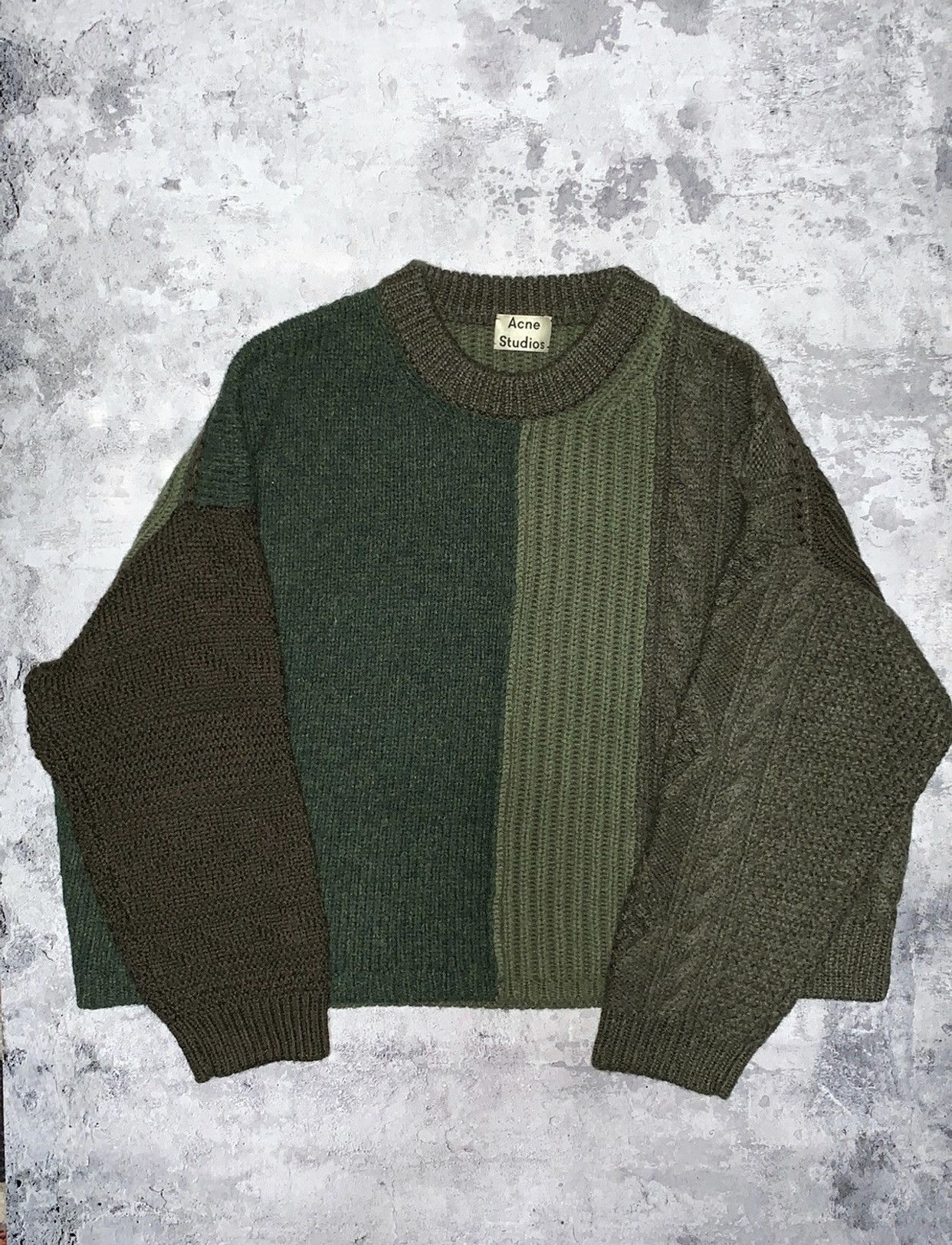 image of Acne Studios Grail Acne Mohair Deconstructed Knit Sweater, Men's (Size Medium)