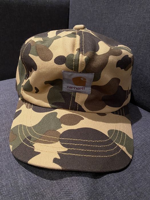 Bape Yellow First Camo Duck Cotton Fitted Earflap Cap size M | Grailed