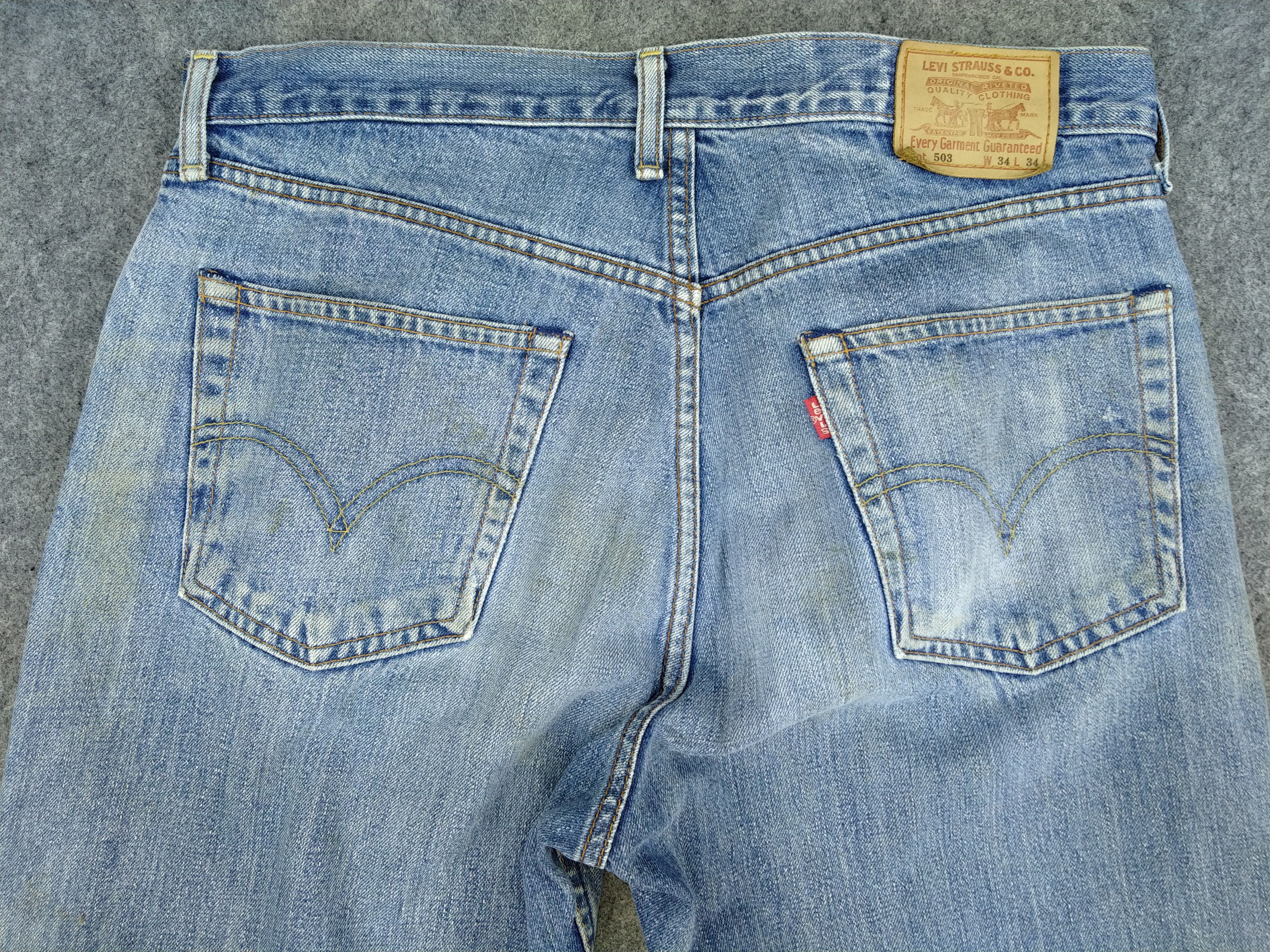 Levi's Vintage Levi's 503 Distressed Denim 34x28 -JN156 Size US 34 / EU 50 - 4 Thumbnail
