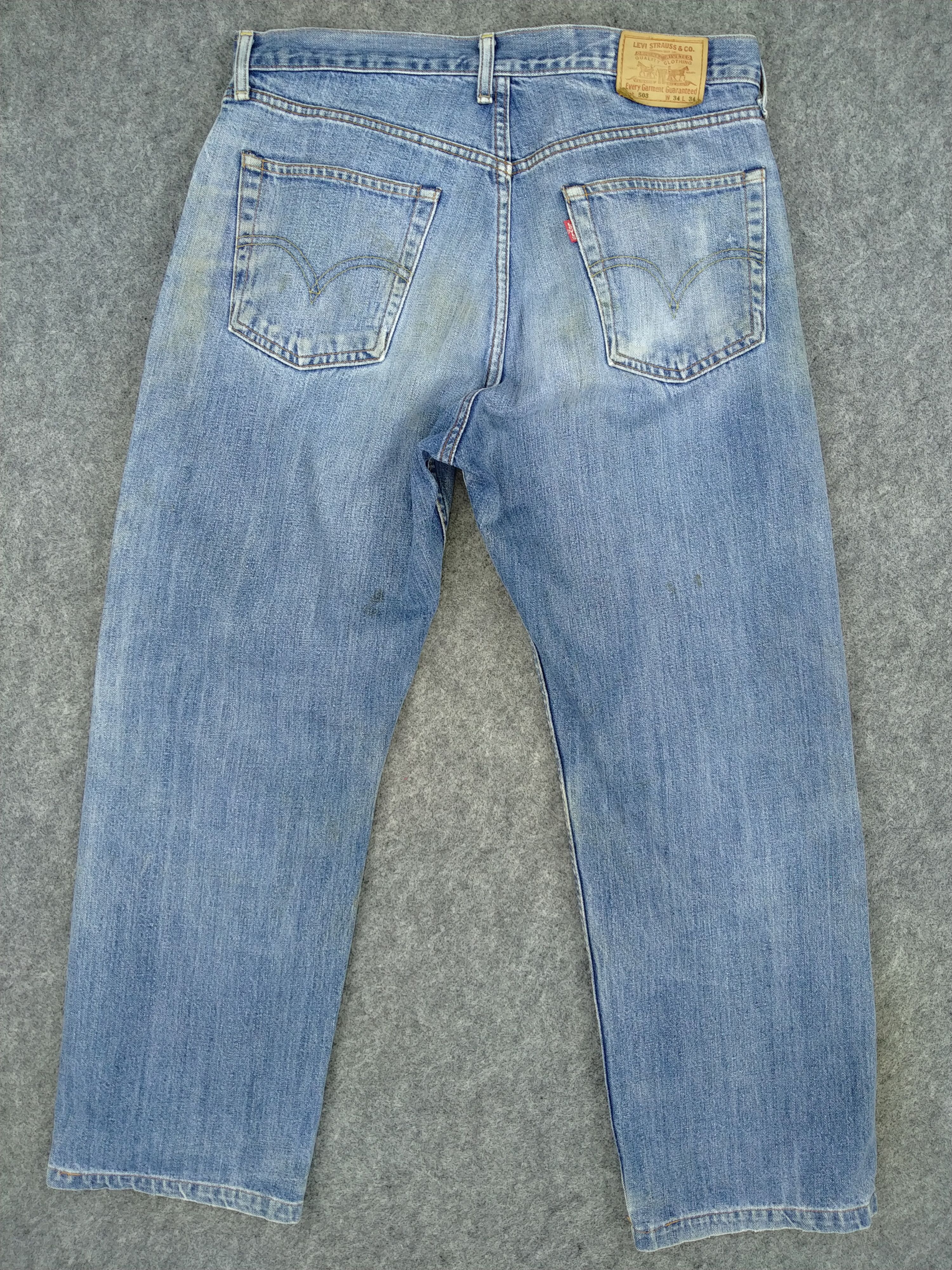 Levi's Vintage Levi's 503 Distressed Denim 34x28 -JN156 Size US 34 / EU 50 - 2 Thumbnail