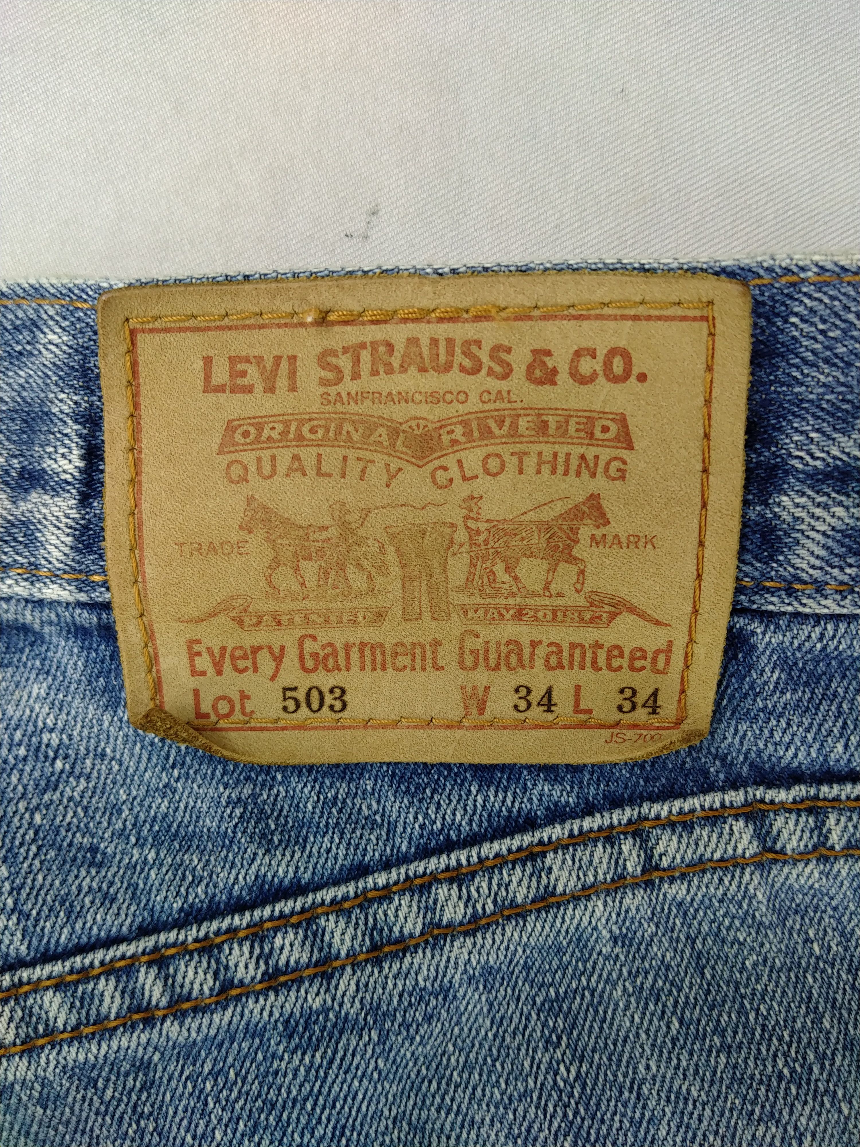 Levi's Vintage Levi's 503 Distressed Denim 34x28 -JN156 Size US 34 / EU 50 - 14 Thumbnail