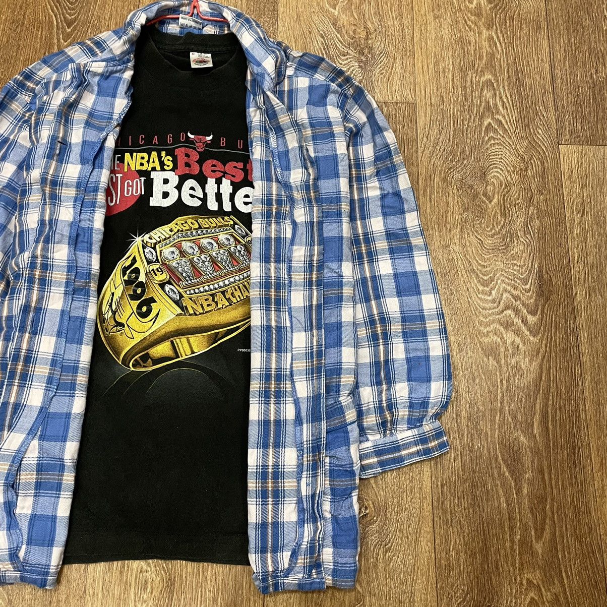 Vintage Vintage Y2K Checkered Shirt Blue White Grunge Streetwear M Size US M / EU 48-50 / 2 - 2 Thumbnail