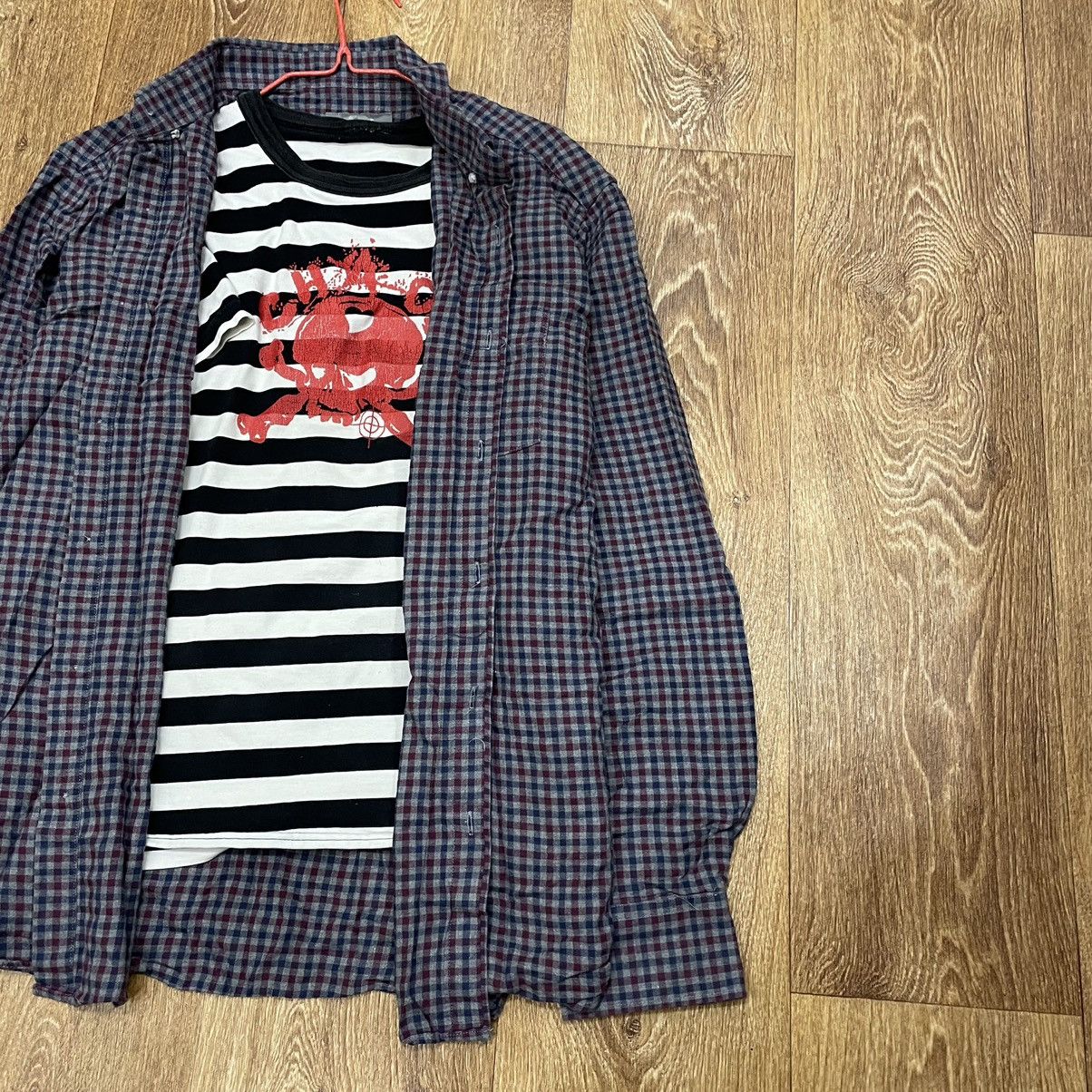 Vintage Vintage 90s Plaid Shirt Striped Graphic Grunge Streetwear XL Size US XL / EU 56 / 4 - 2 Thumbnail